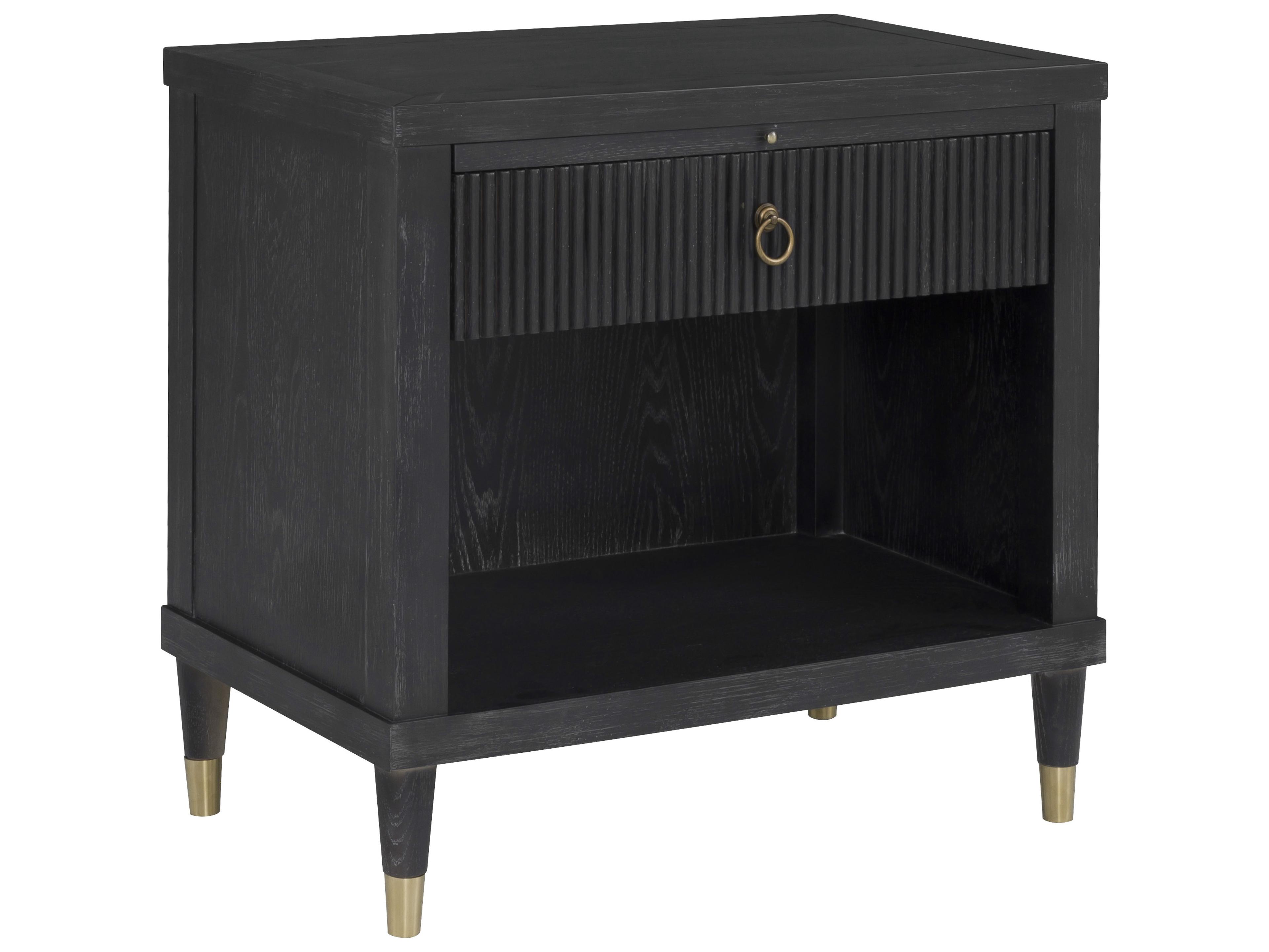 Fairfield Chair Everett 1-Drawer Black Oak Wood Nightstand