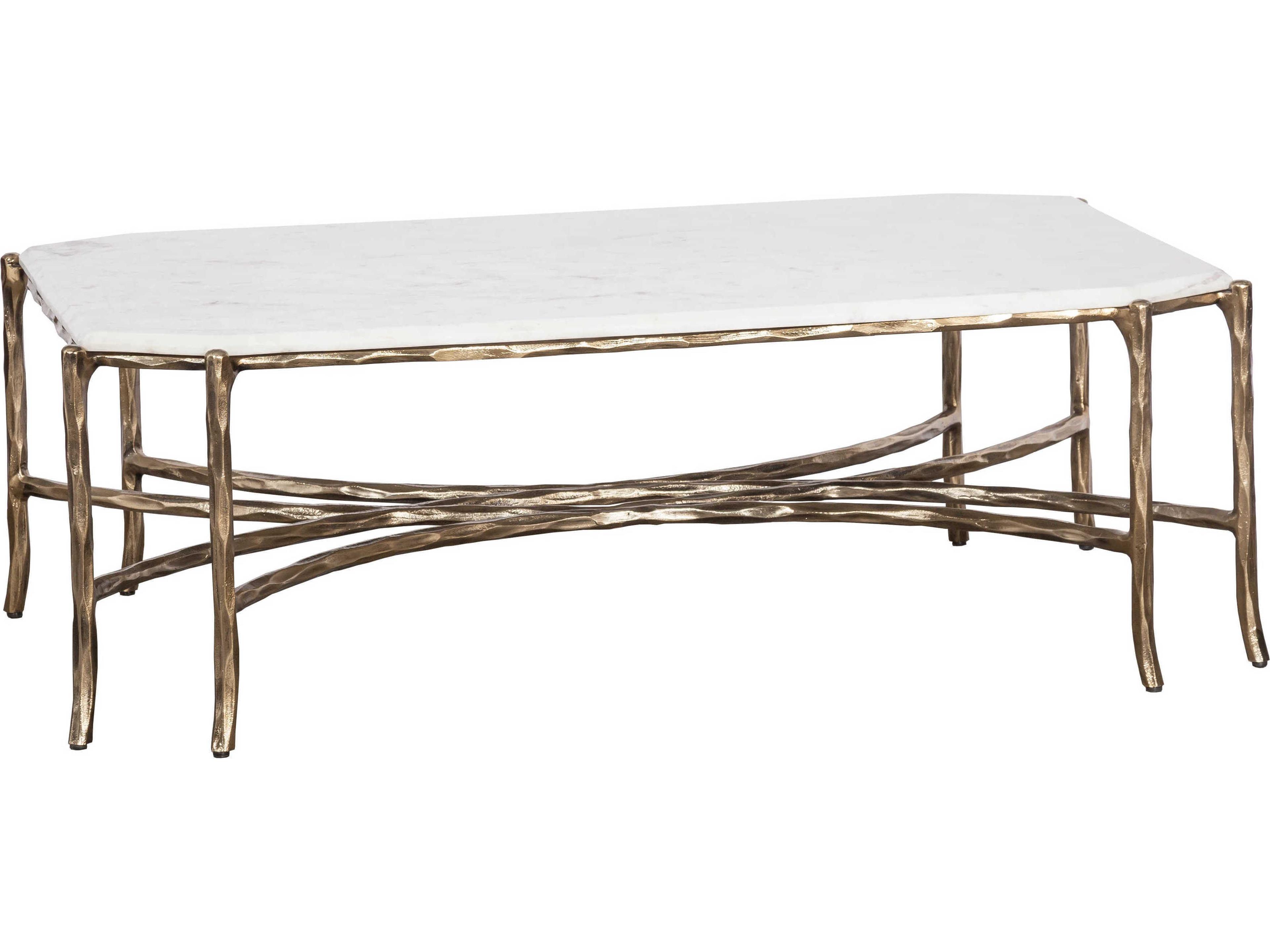 Fairfield Chair Monier Rectangular Stone Antique Gold Coffee Table