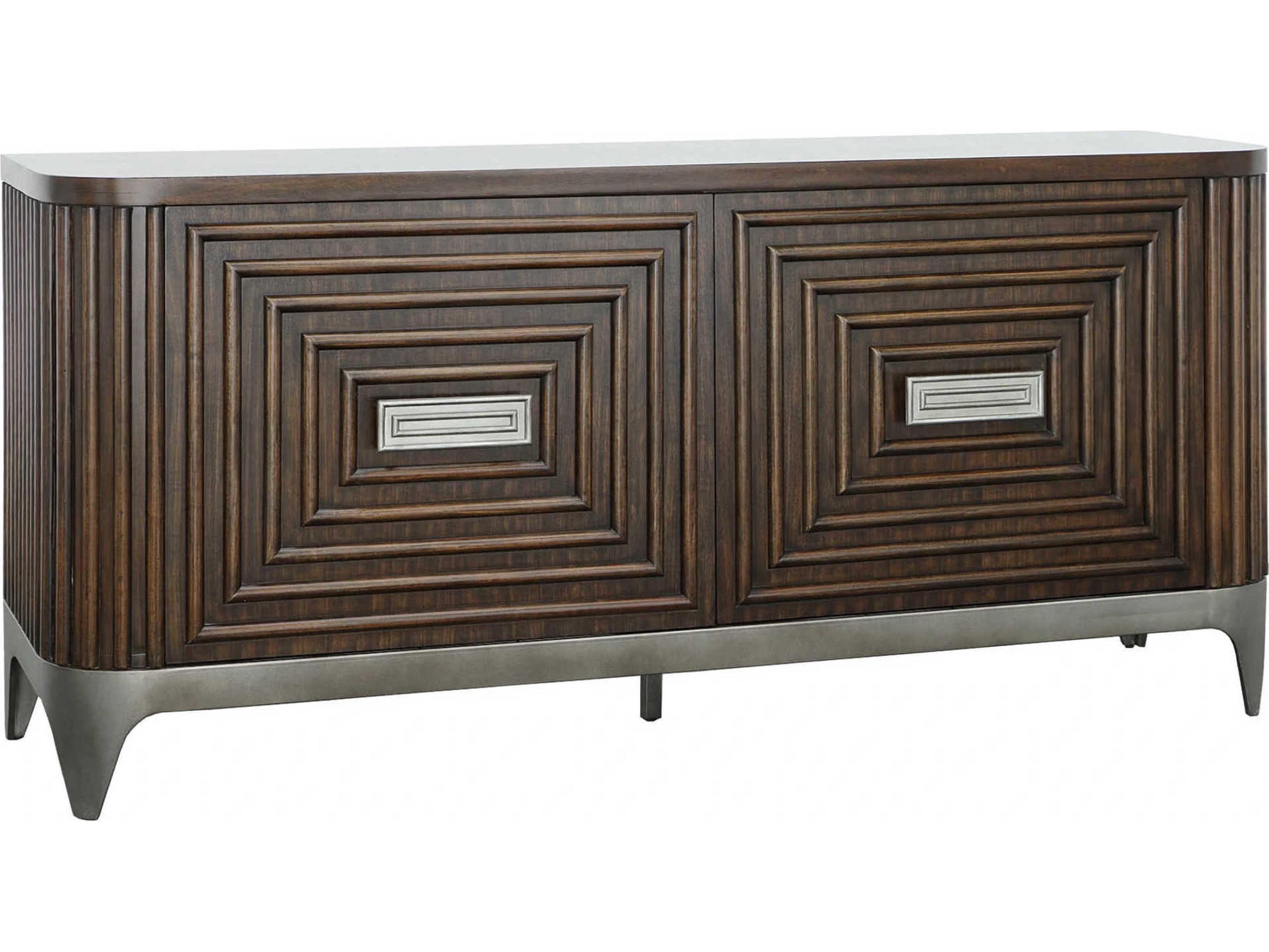 Fairfield Chair West Camden 72" Walnut Wood Tahitian Pearl Credenza Sideboard
