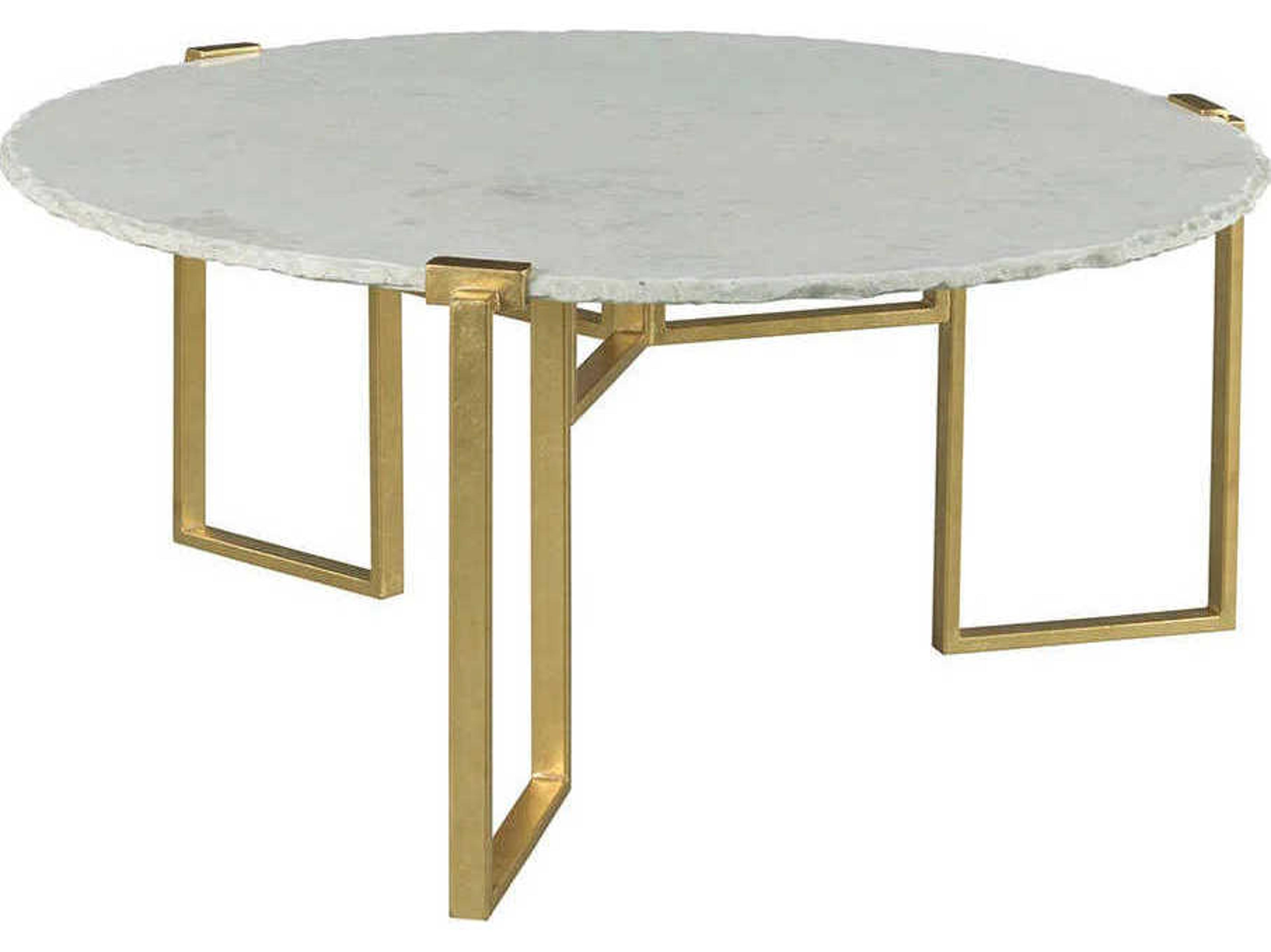 Fairfield Chair Origins Round Marble Gold Leaf Coffee Table