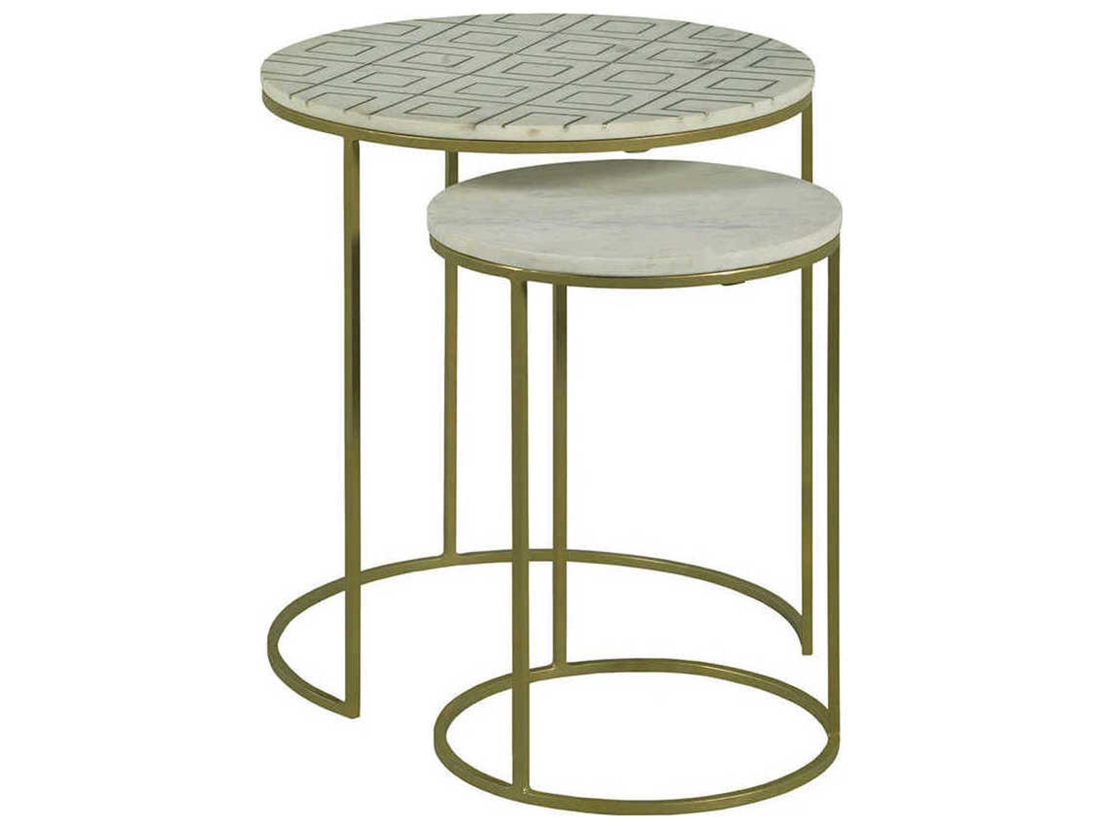 Fairfield Chair Soulful Textures Round Marble Aged Bronze End Table