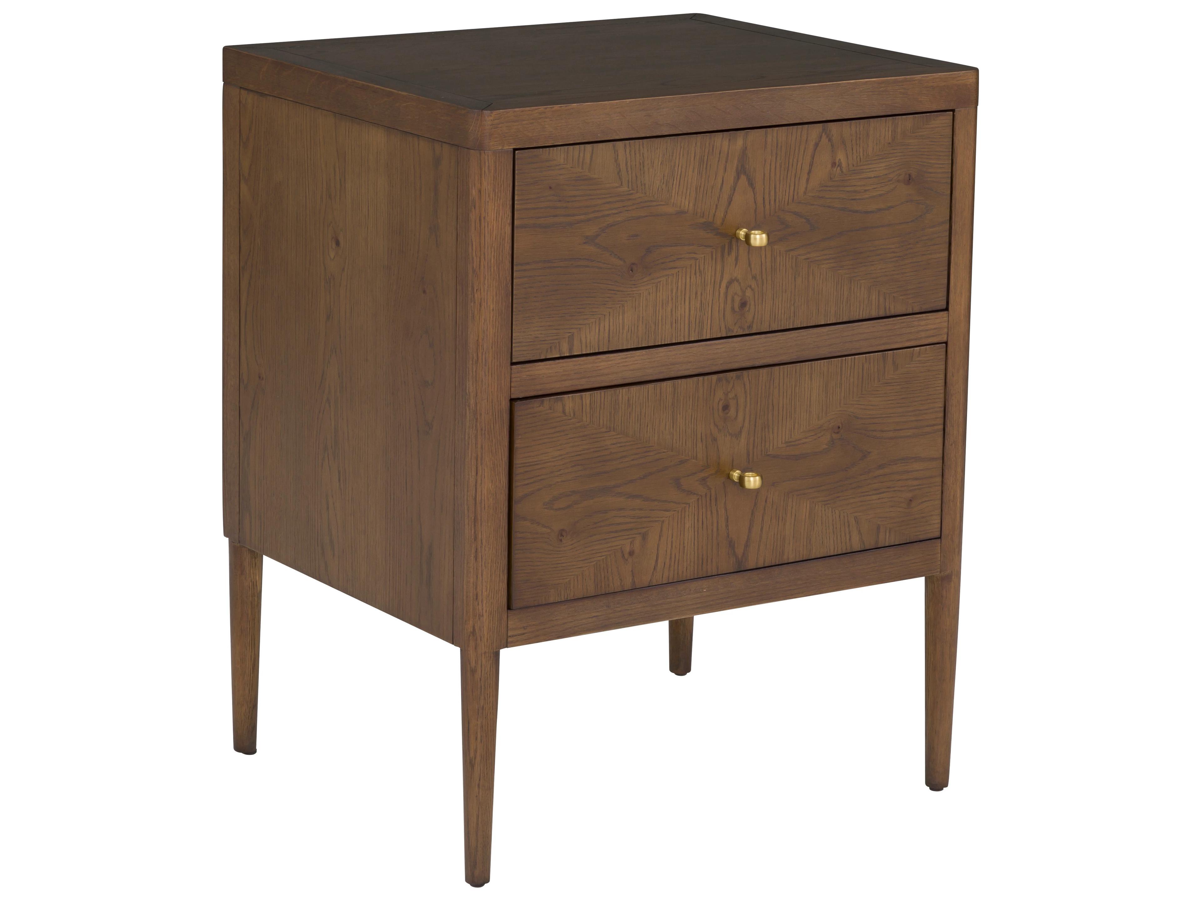 Fairfield Chair Maxwellmonogram 2-Drawers Brown Oak Wood Nightstand