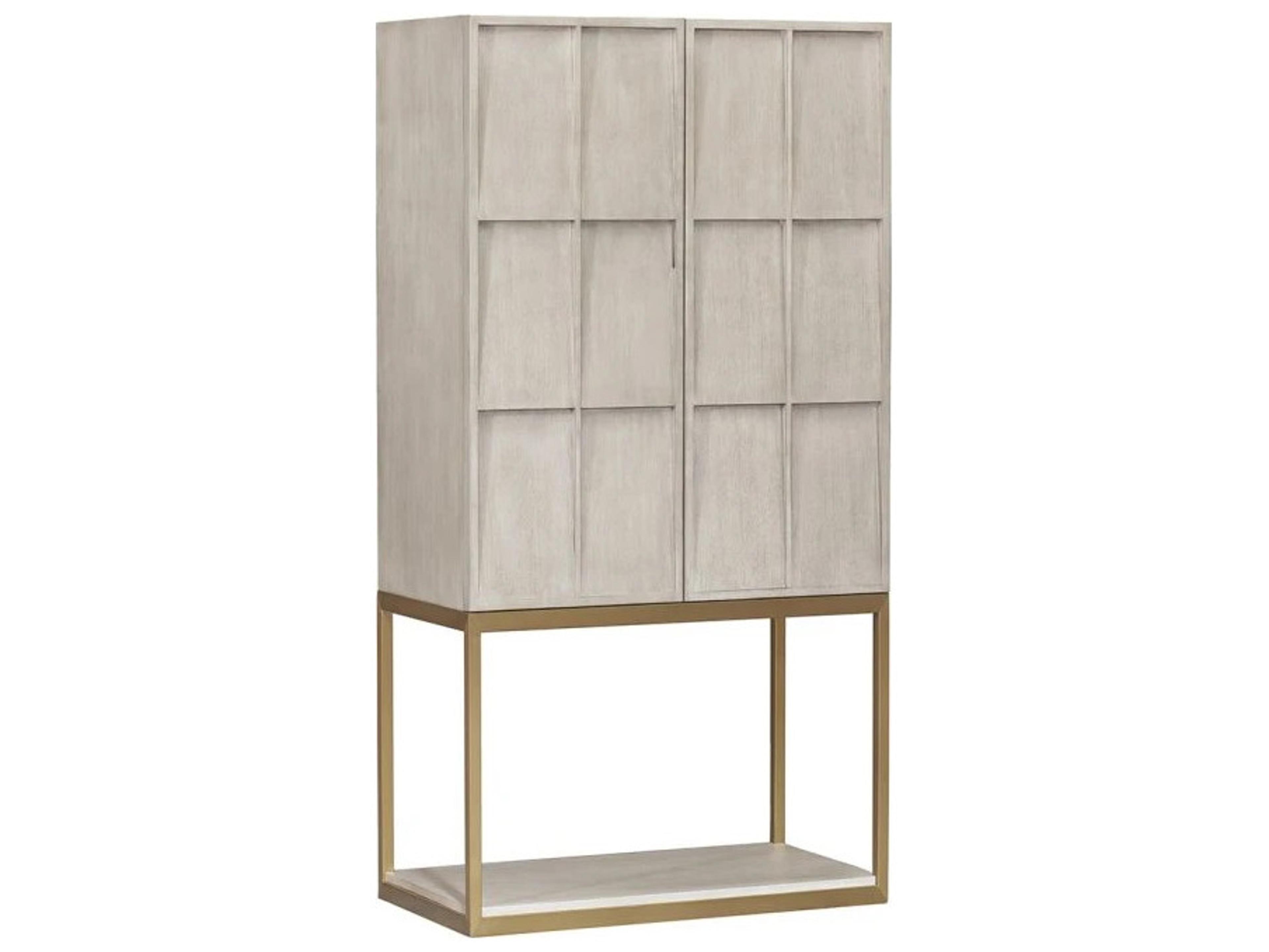 Fairfield Chair Monogram Beige Ash Wood Bar Cabinet