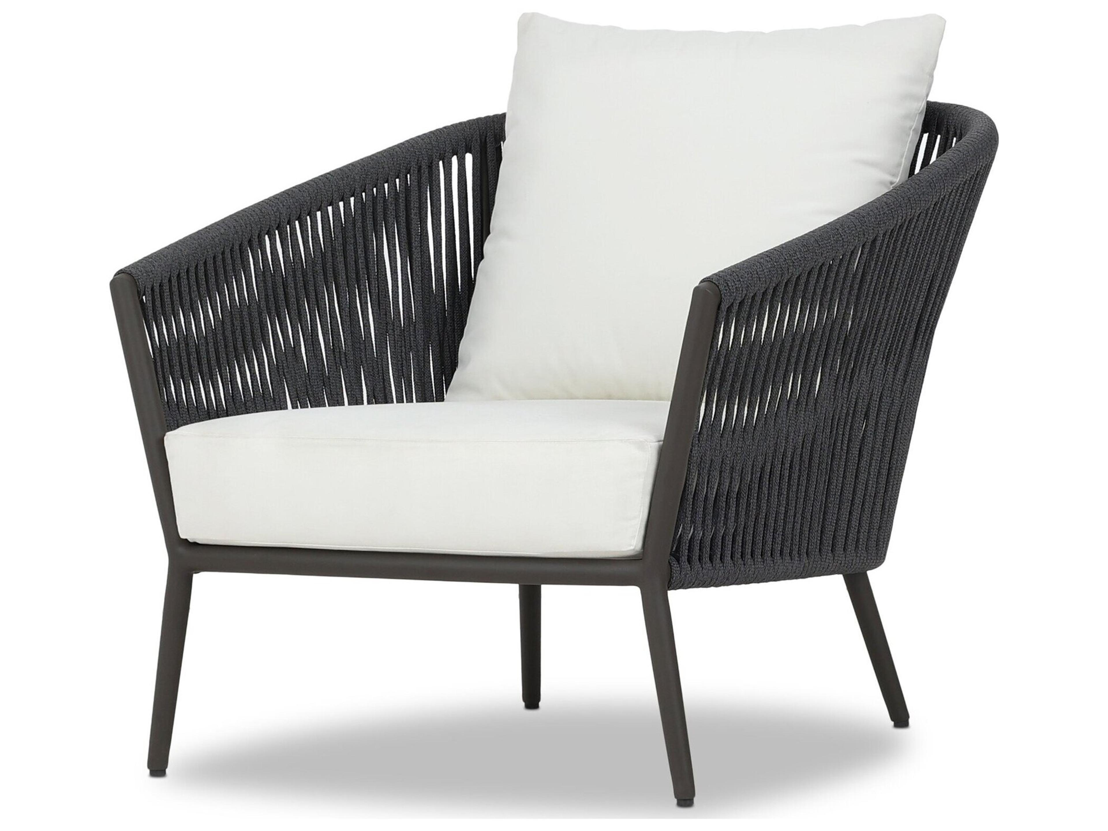 Four Hands Outdoor Solano Porto Bronze Aluminum Cushion Lounge Chair in Arashi Salt