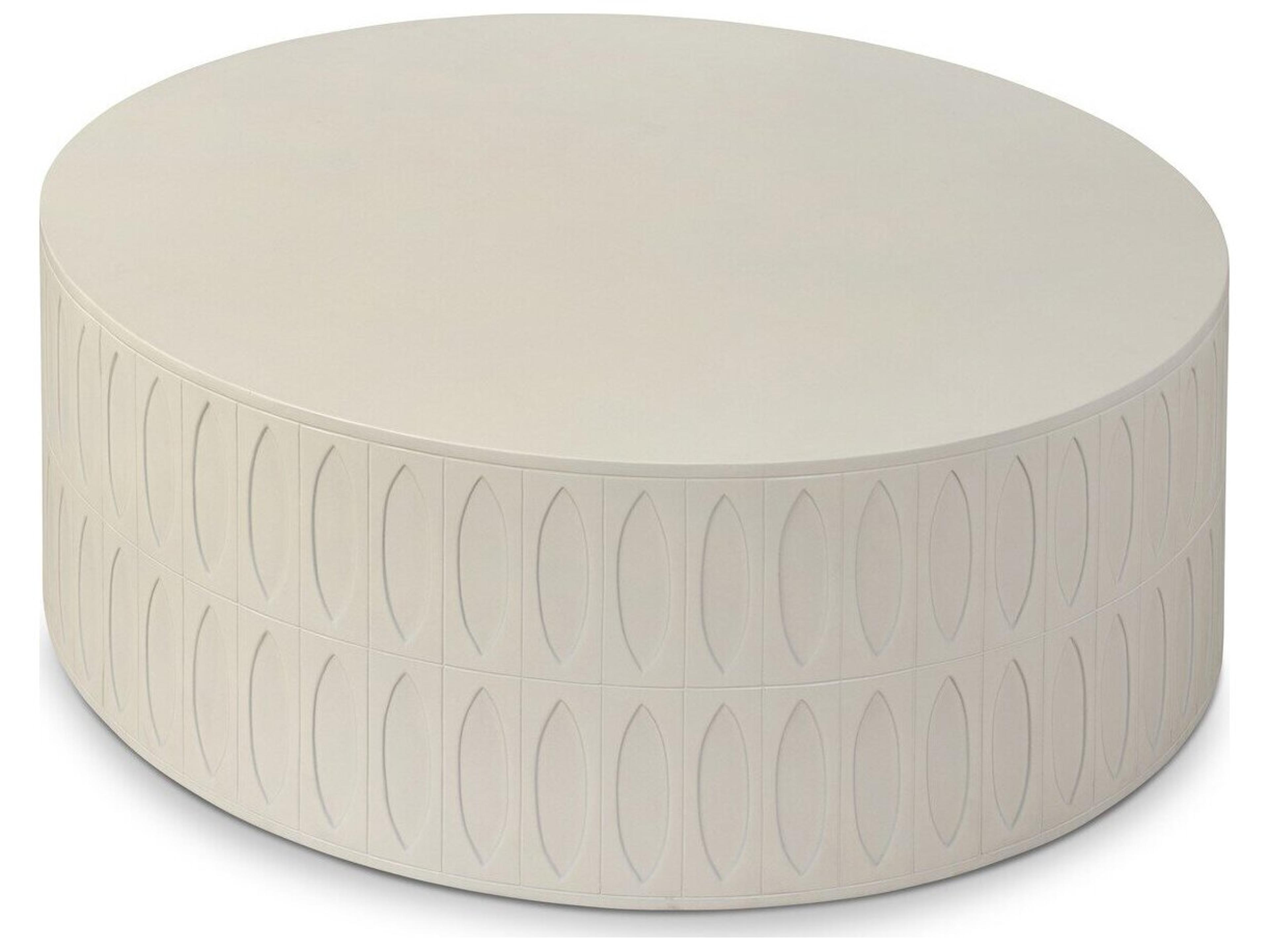 Four Hands Outdoor Thayer White Round Concrete Coffee Table