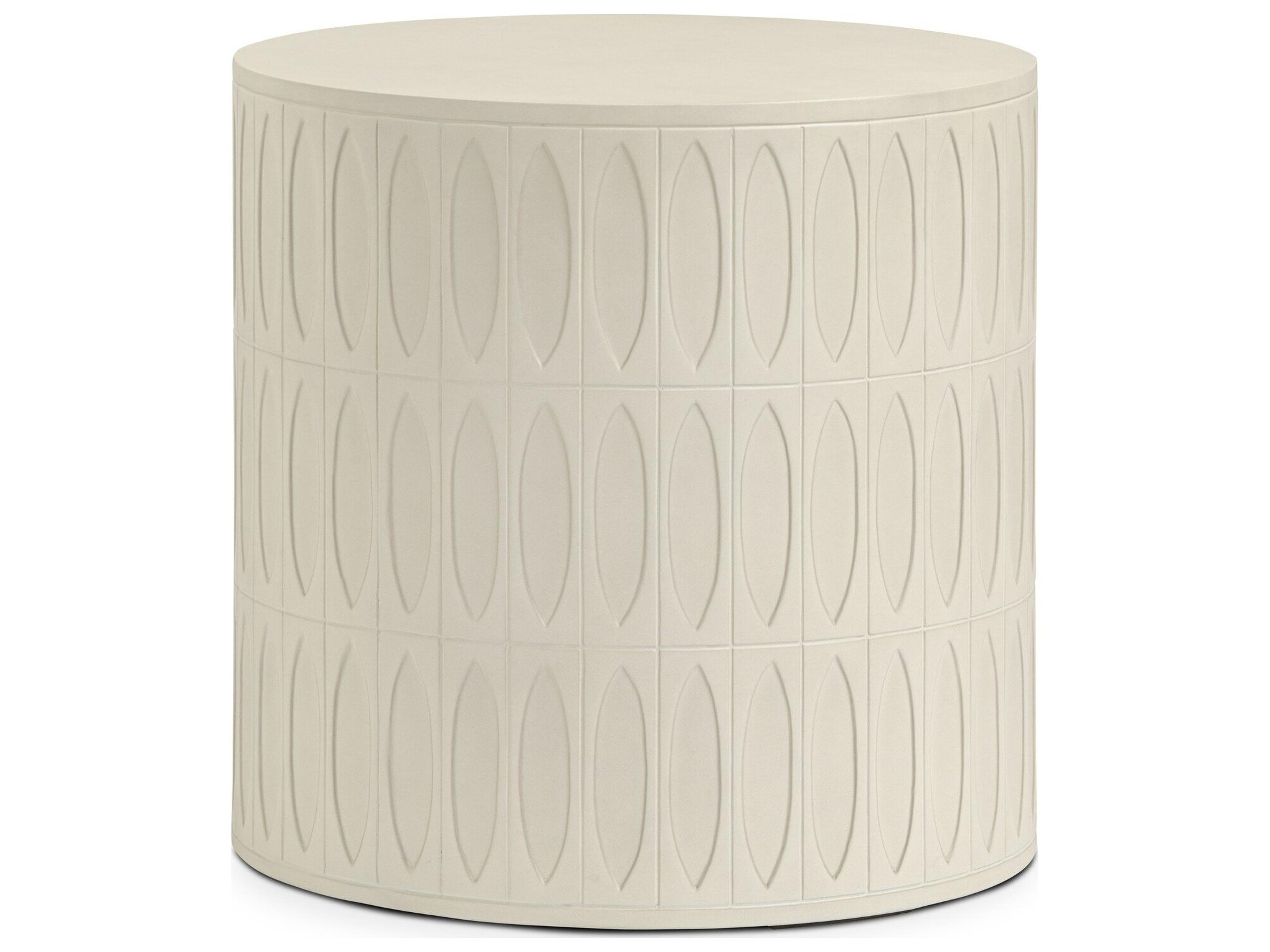 Four Hands Outdoor Thayer White Round Concrete End Table