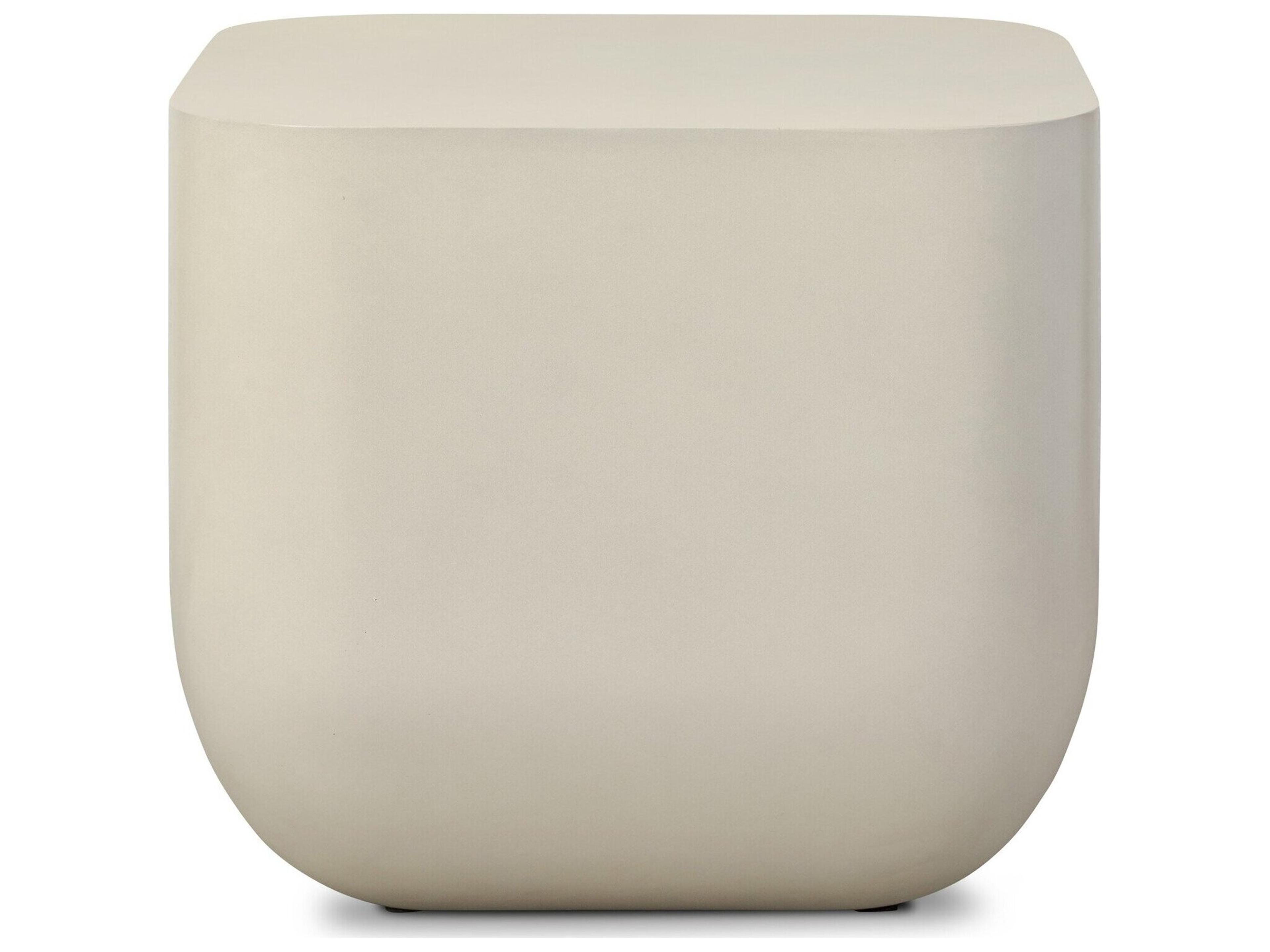 Four Hands Outdoor Thayer White Square Concrete End Table