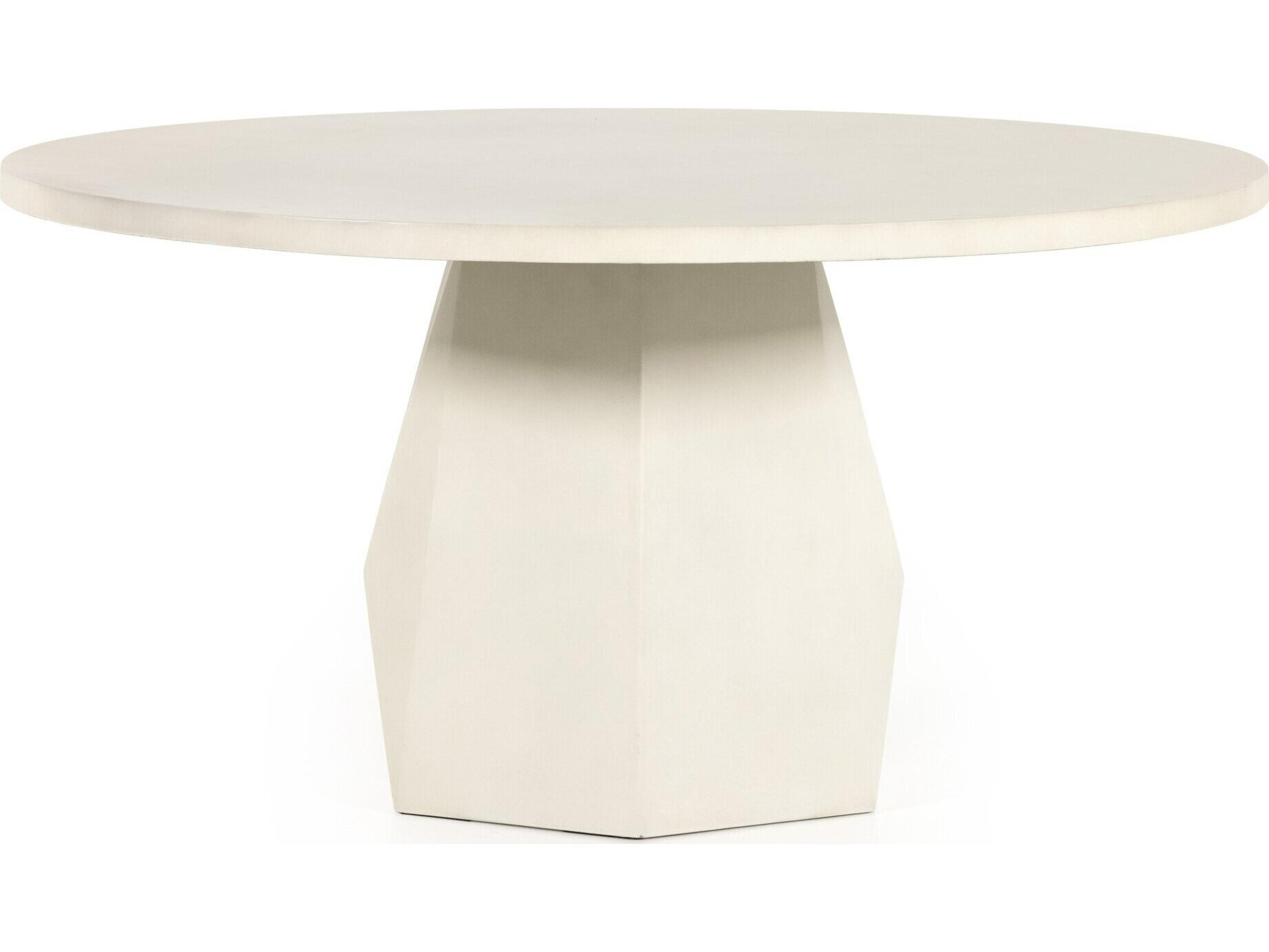 Four Hands Outdoor Thayer Bowman White Concrete 60" Round Dining Table