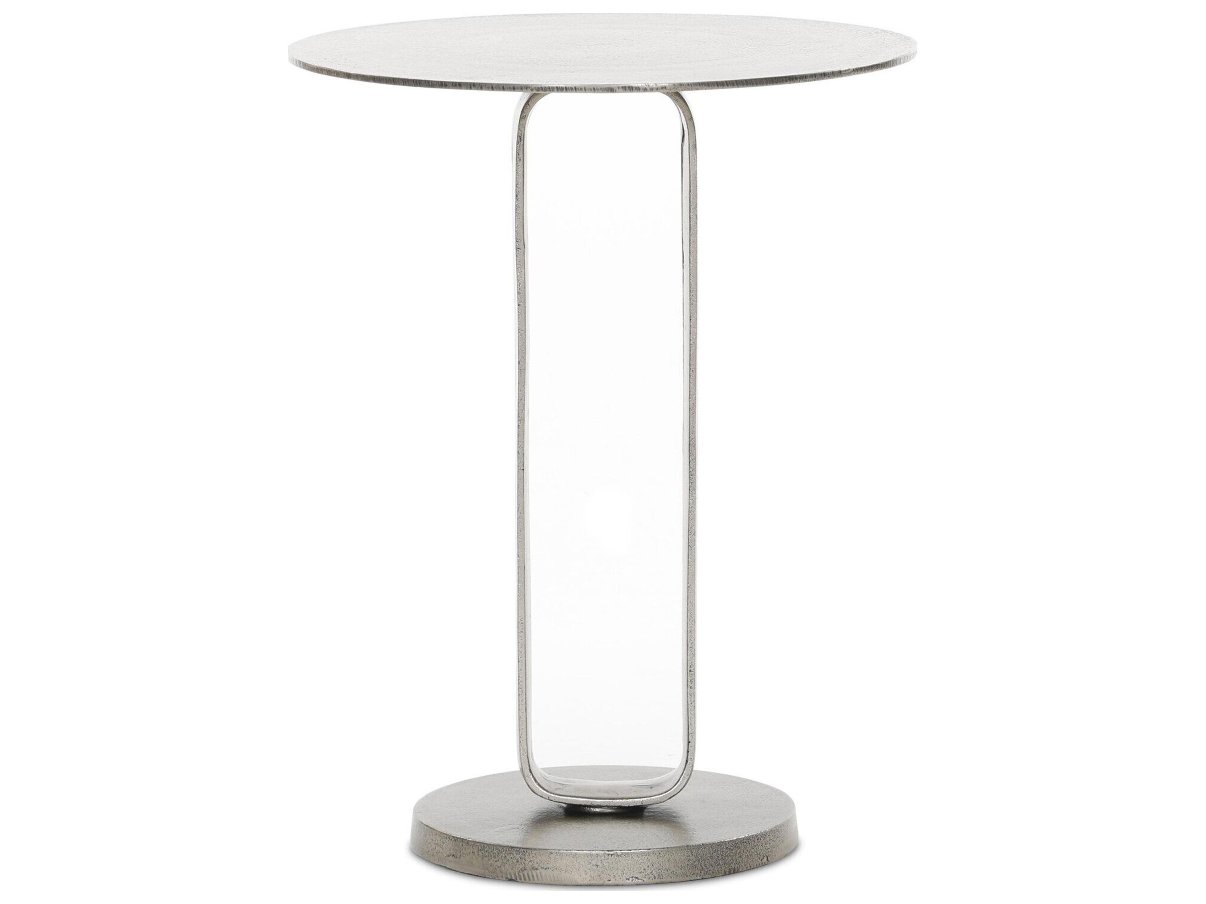 Four Hands Outdoor Marlow Raw Antique Nickel Round End Table