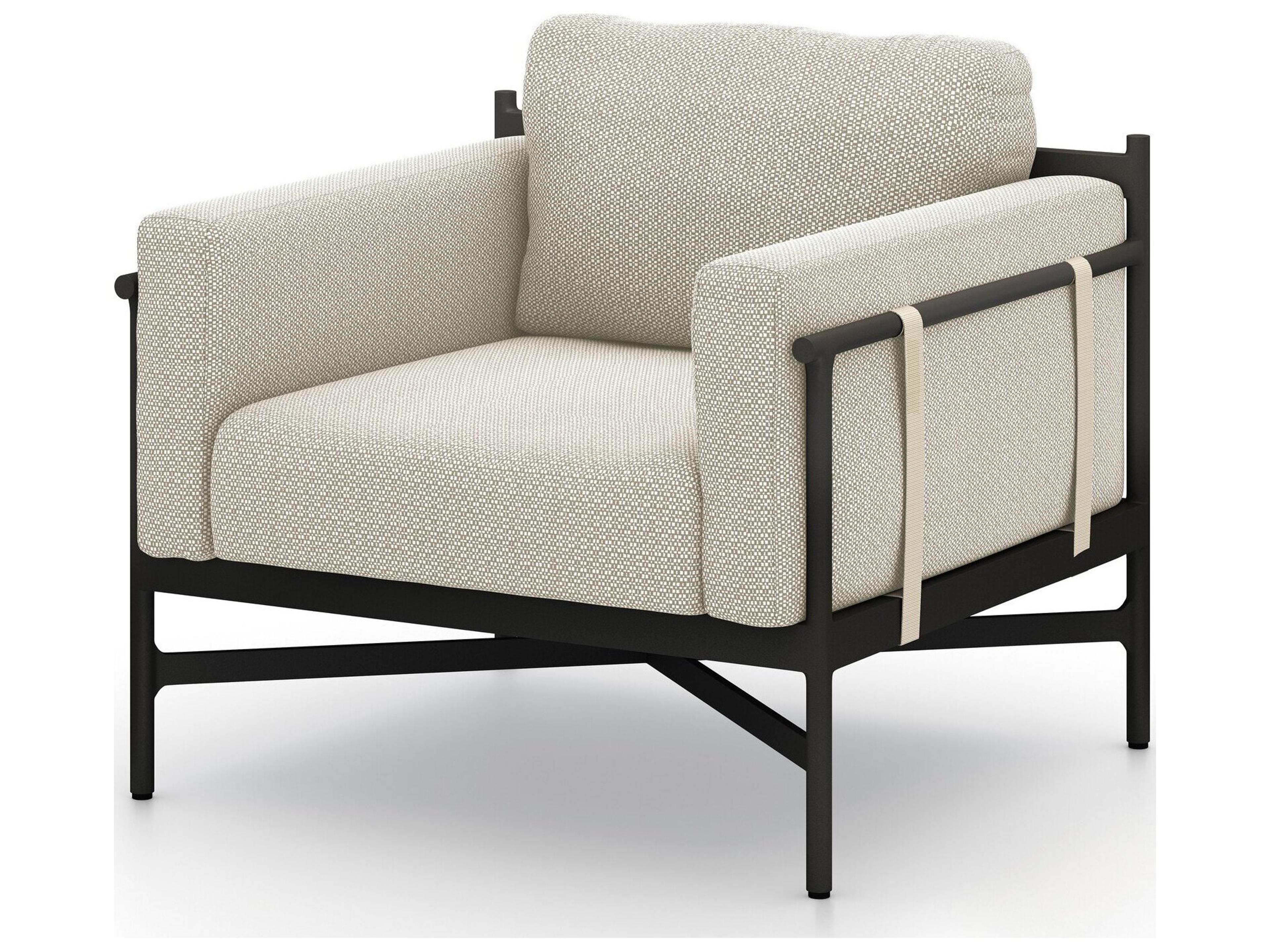 Solano Hearst Bronze Aluminum Cushion Lounge Chair in Faye Sand