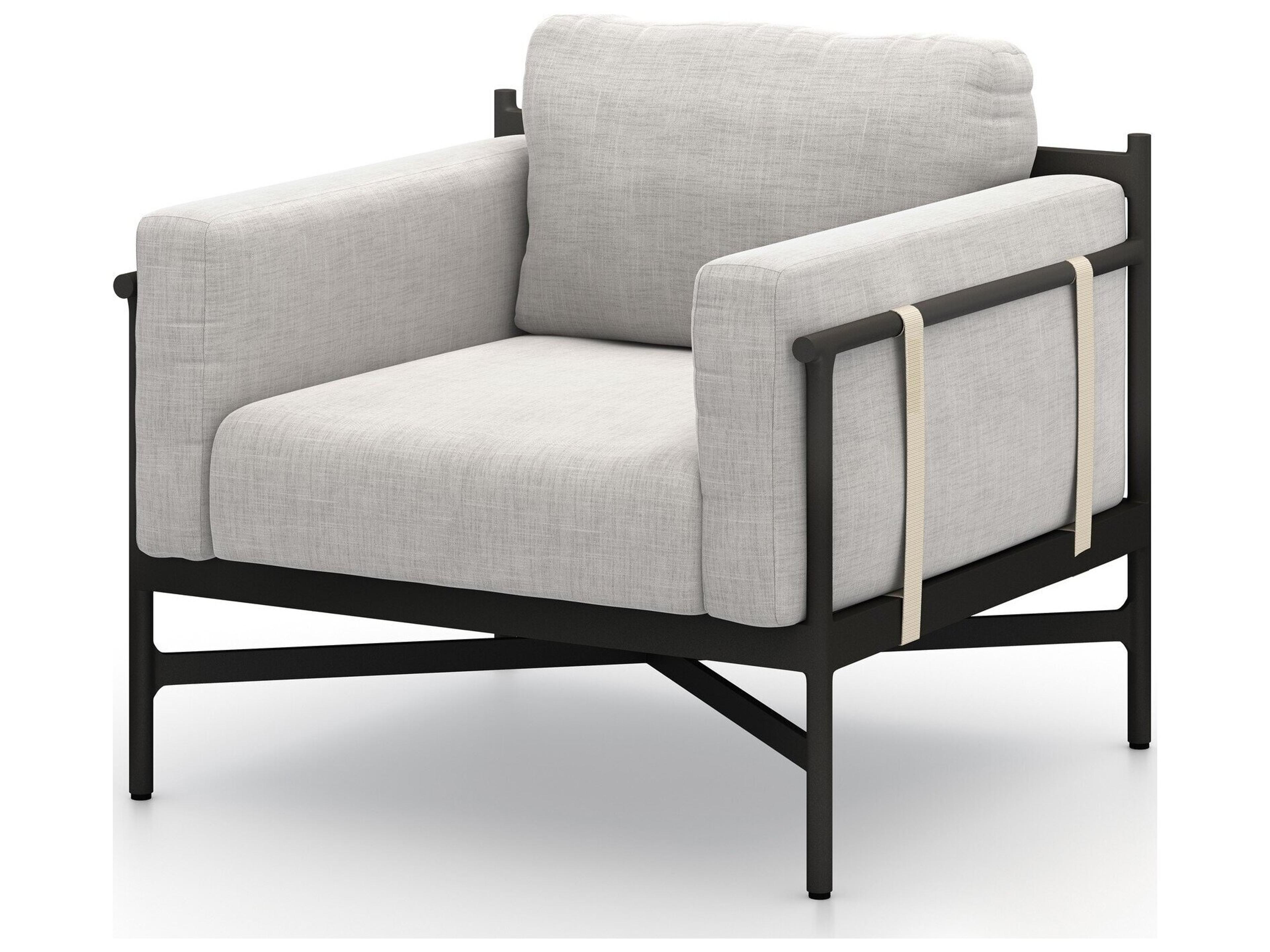 Solano Hearst Bronze Aluminum Cushion Lounge Chair in Venao Grey