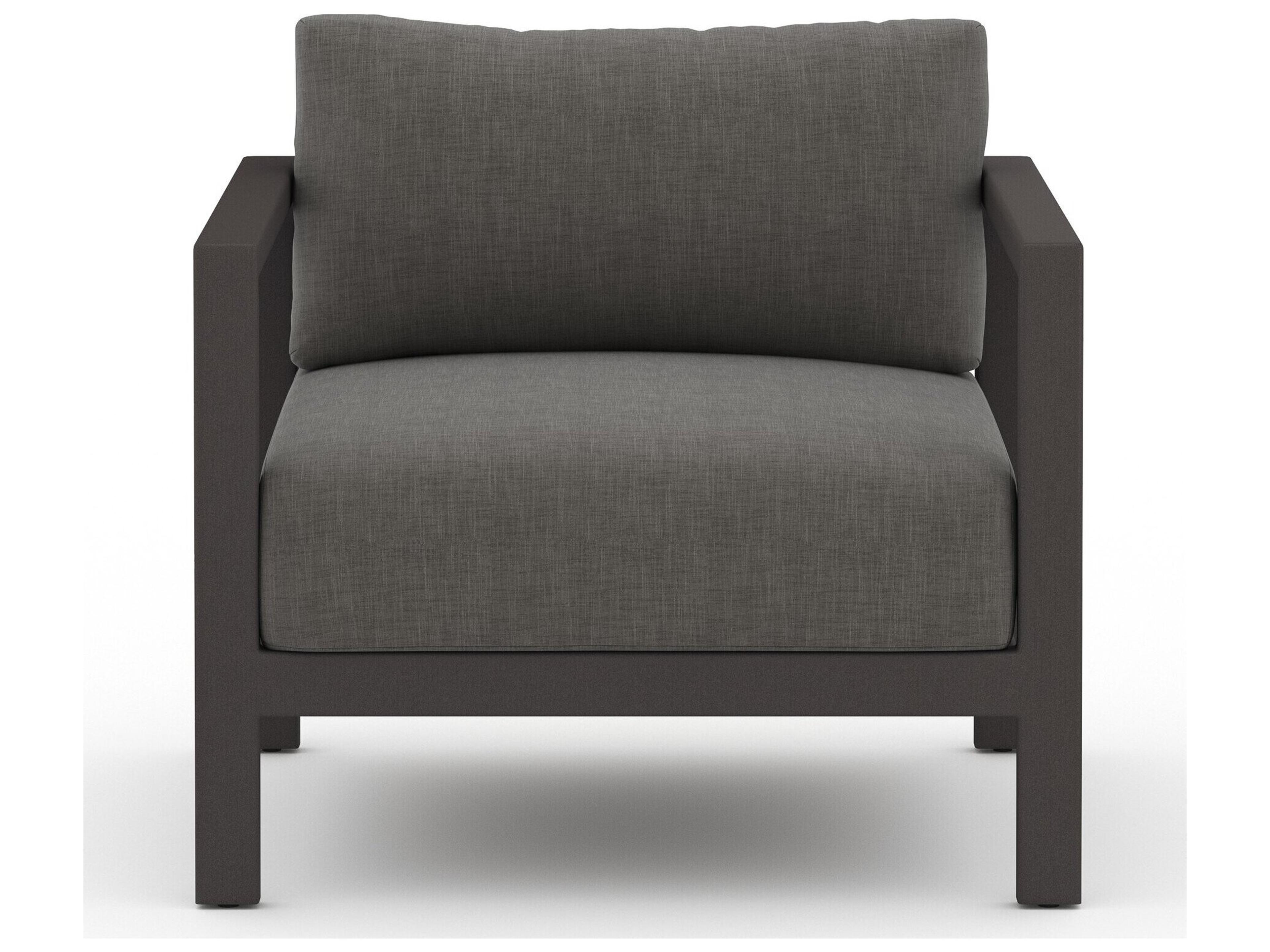 Four Hands Outdoor Solano Bronze Aluminum / Ivory Rope Lounge Chair with Charcoal Cushion