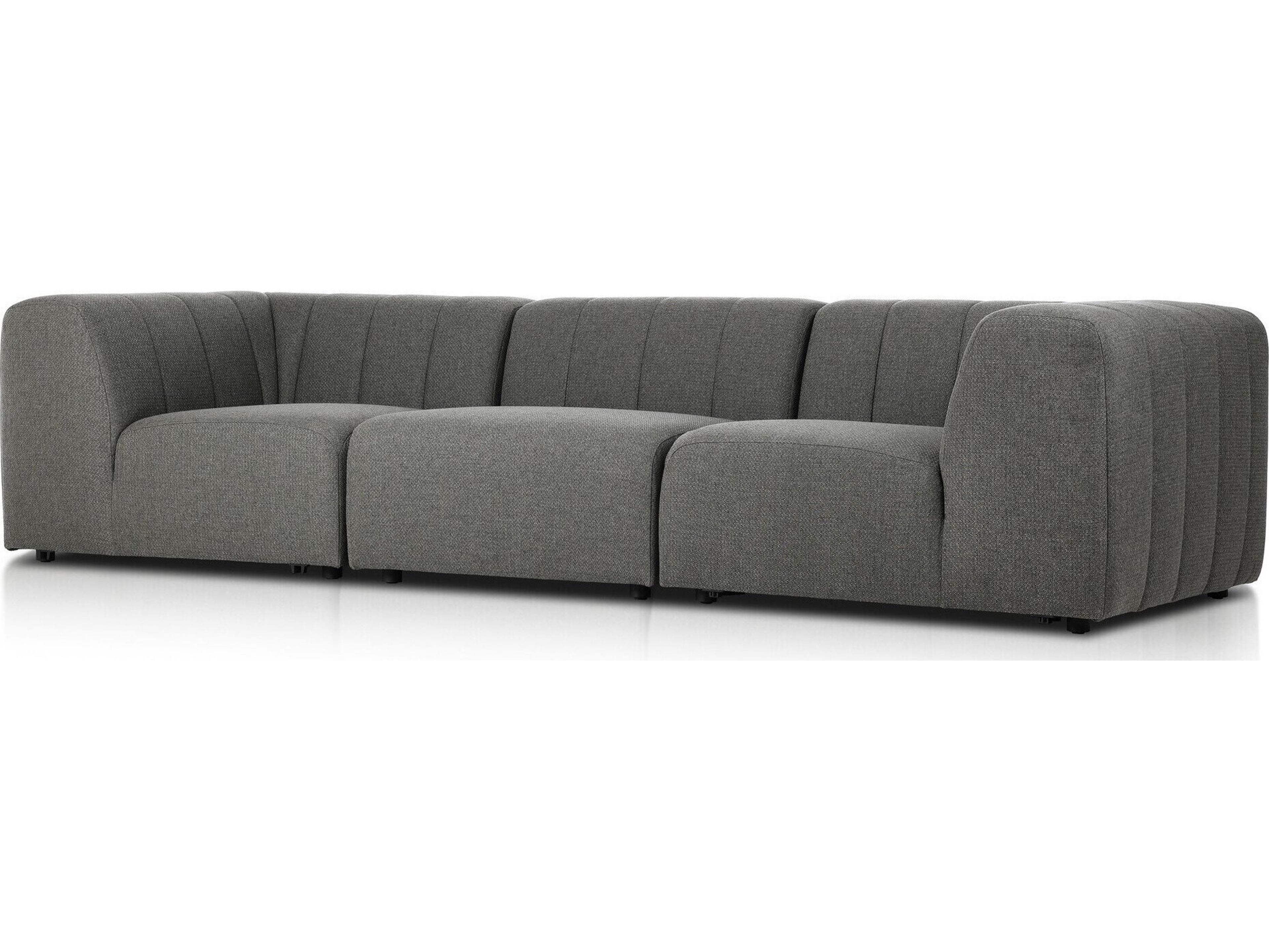Four Hands Outdoor Solano Hayes Charcoal 3-Piece Sectional Sofa
