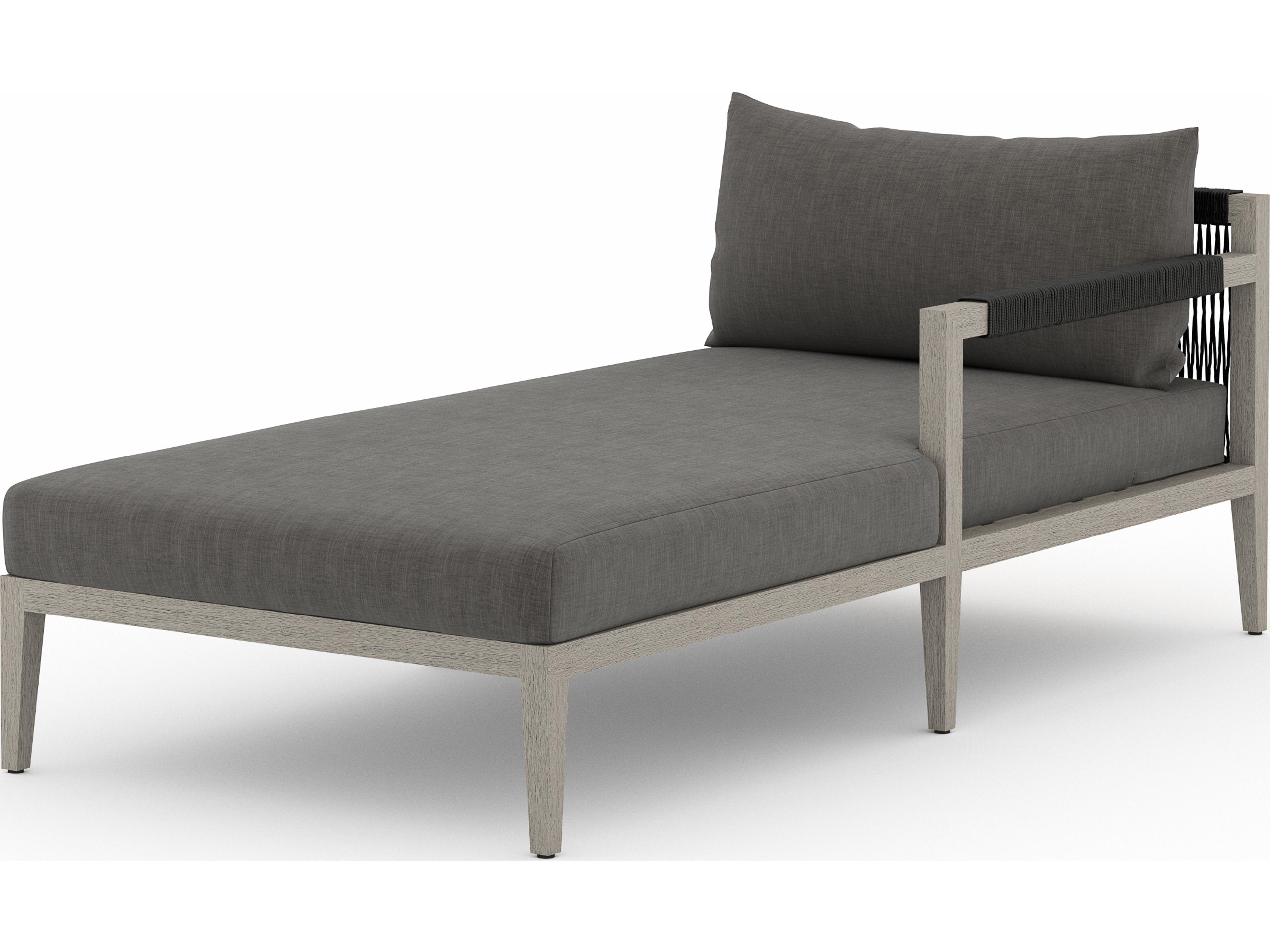 Luxecor Globetrotter Outdoor Charcoal / Weathered Grey Dark Rope Right Arm Facing Chaise Lounge
