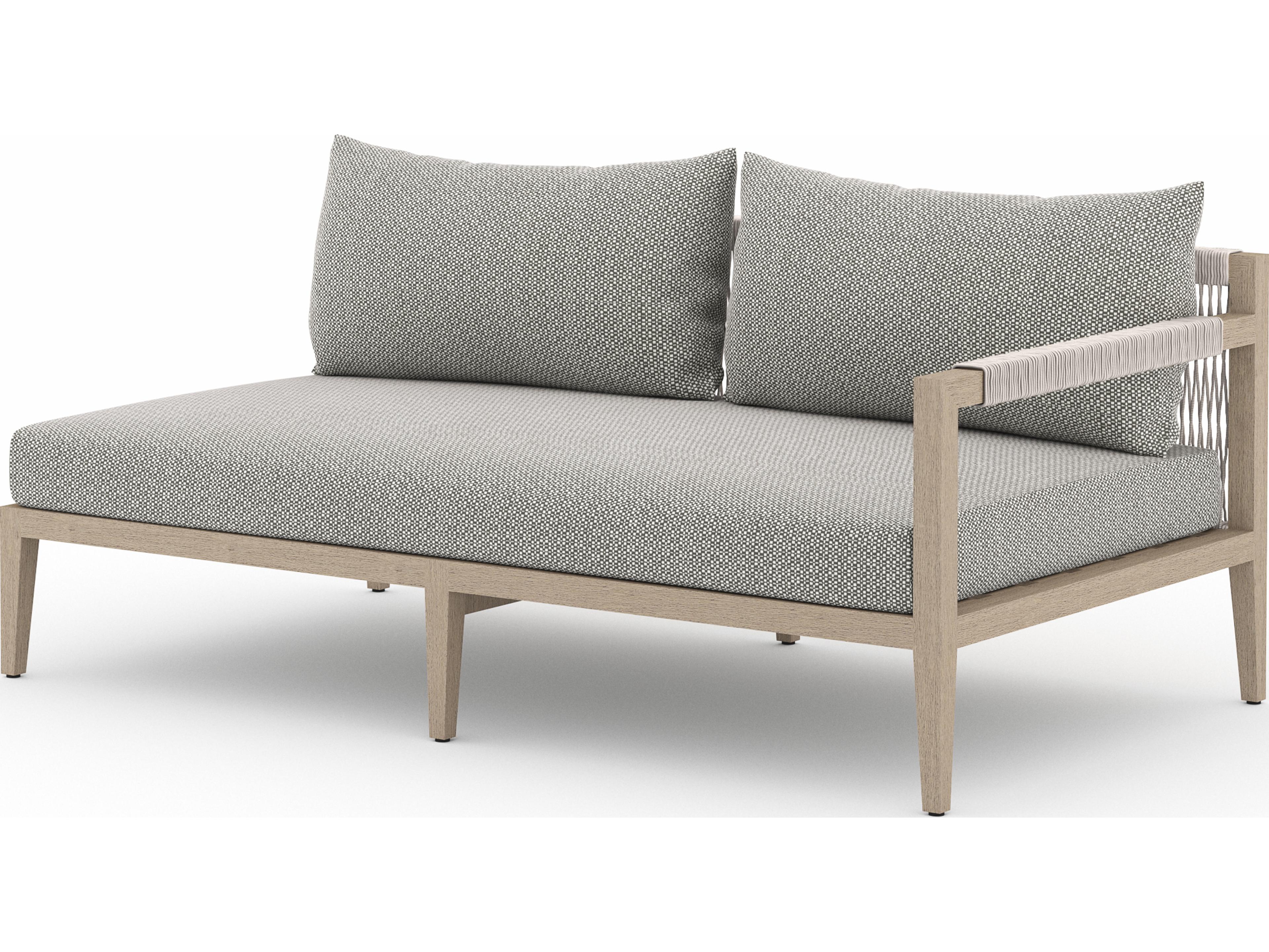 Luxecor Globetrotter Outdoor Faye Ash / Natural Grey Rope Right Arm Facing Loveseat