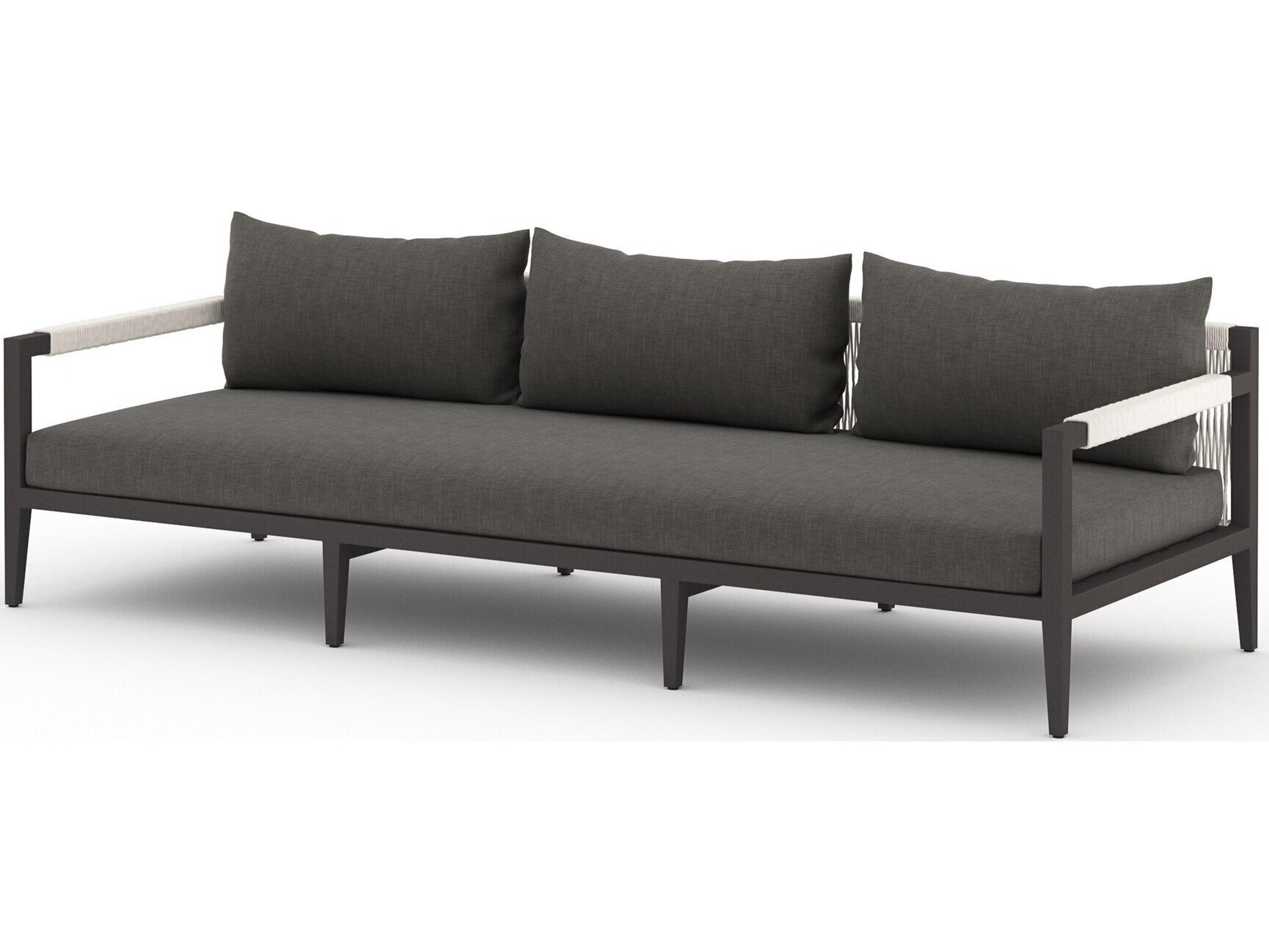 Four Hands Outdoor Solano Charcoal / Bronze / Ivory Rope Sofa