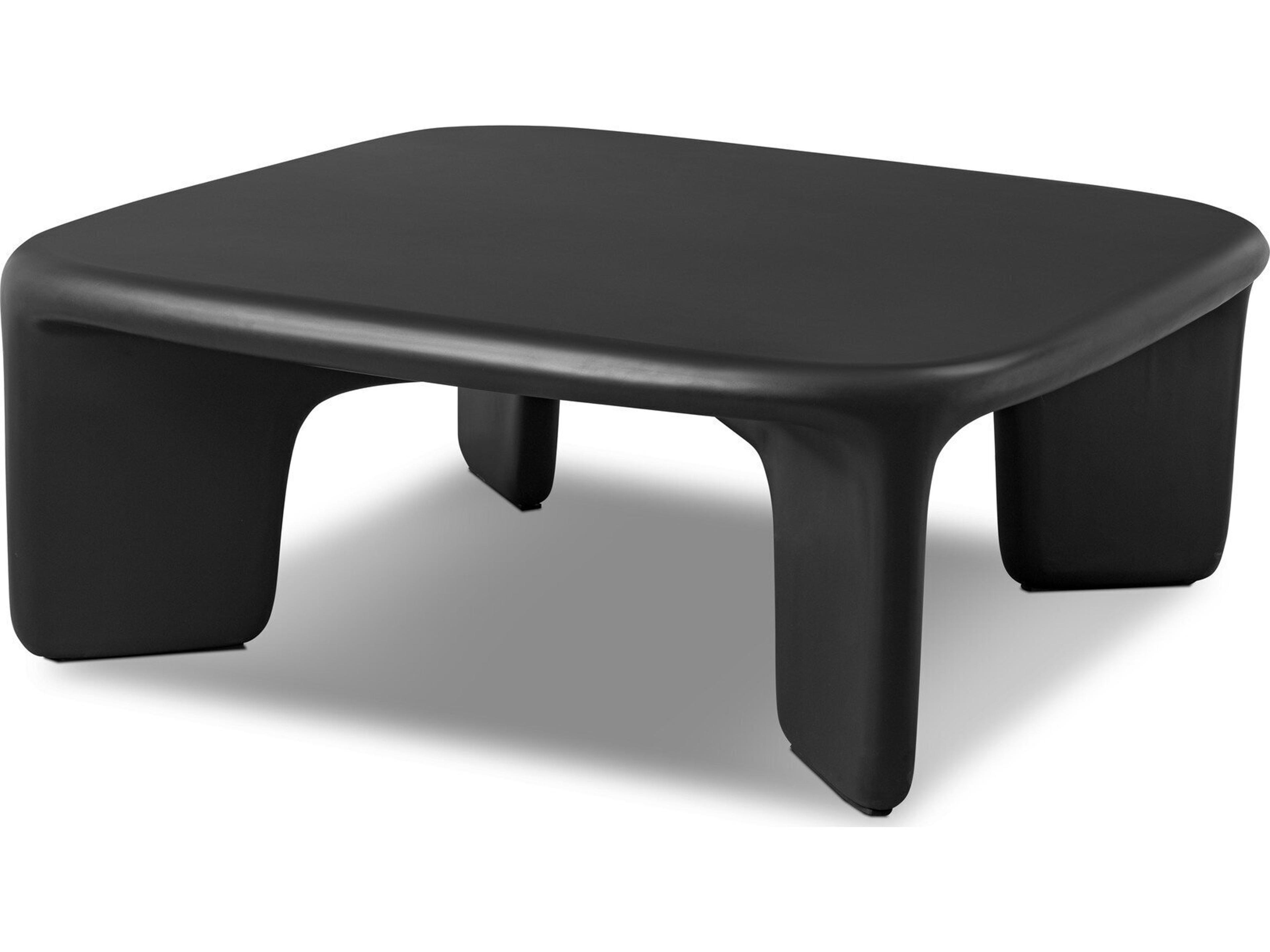 Four Hands Outdoor Thayer Black Concrete Square Coffee Table