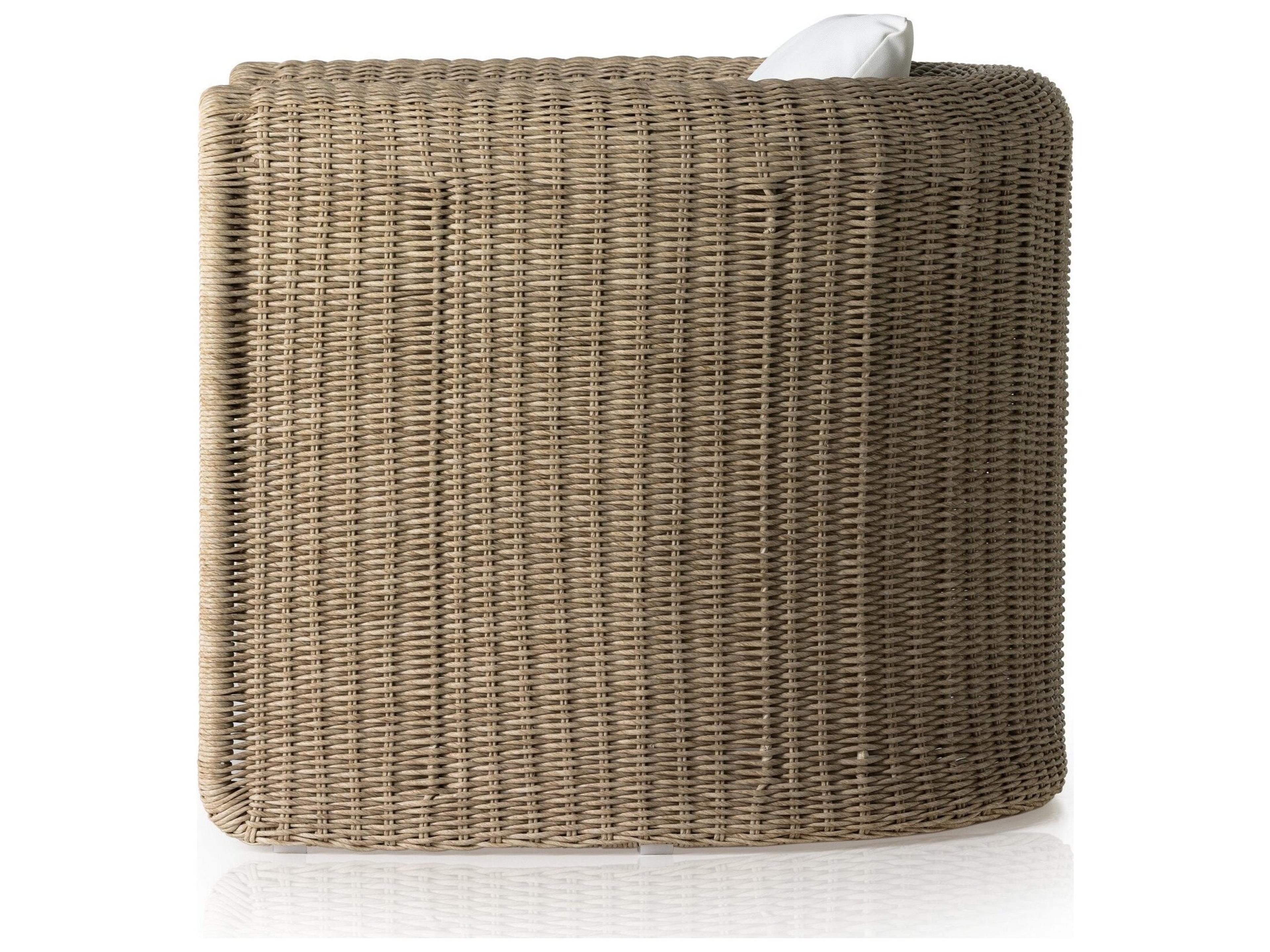 Four Hands Outdoor Grass Roots Vintage White Lounge Chair with Stinson White Cushion