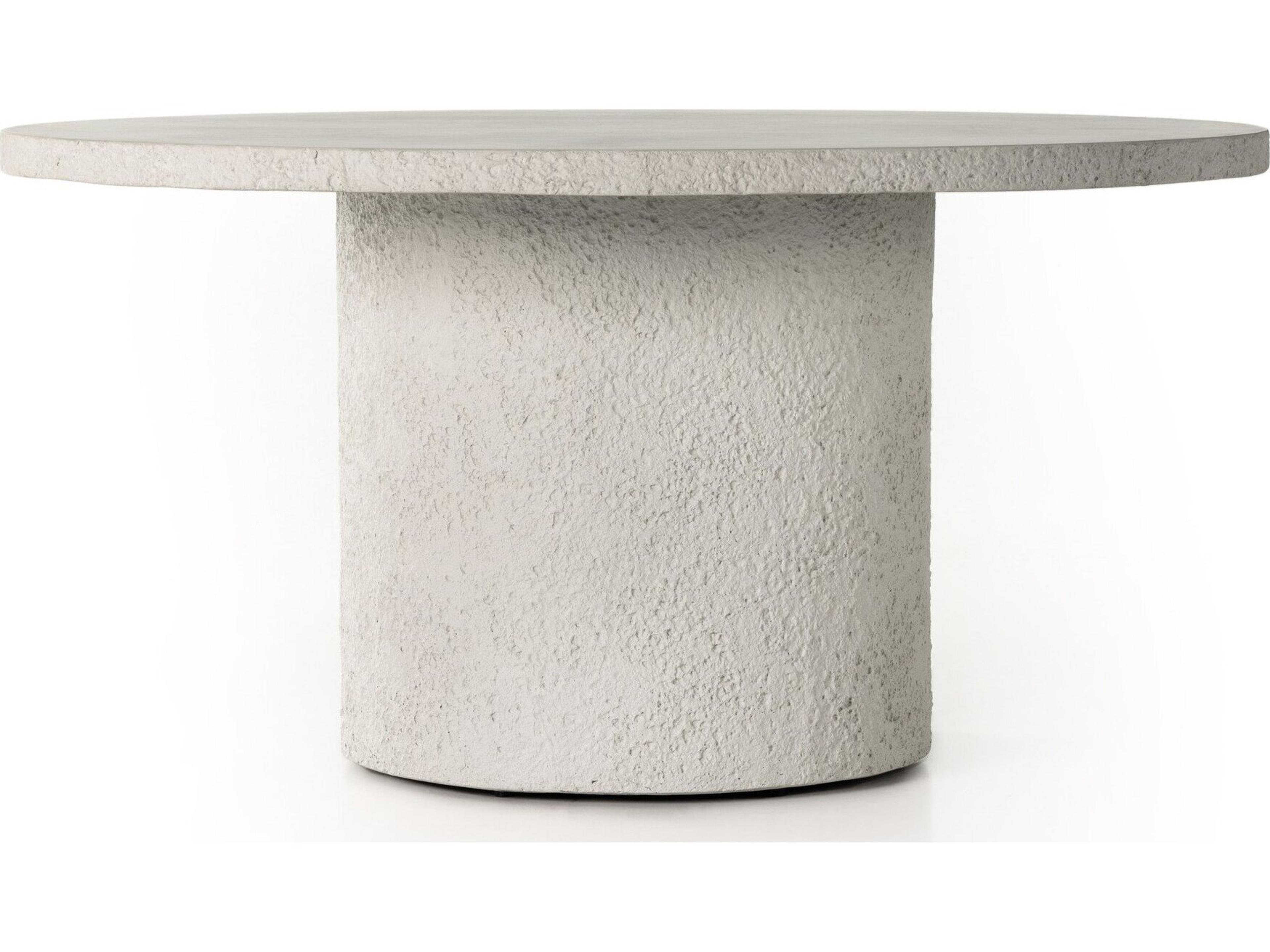 Four Hands Outdoor Constantine White Matte Concrete 60" Round Dining Table