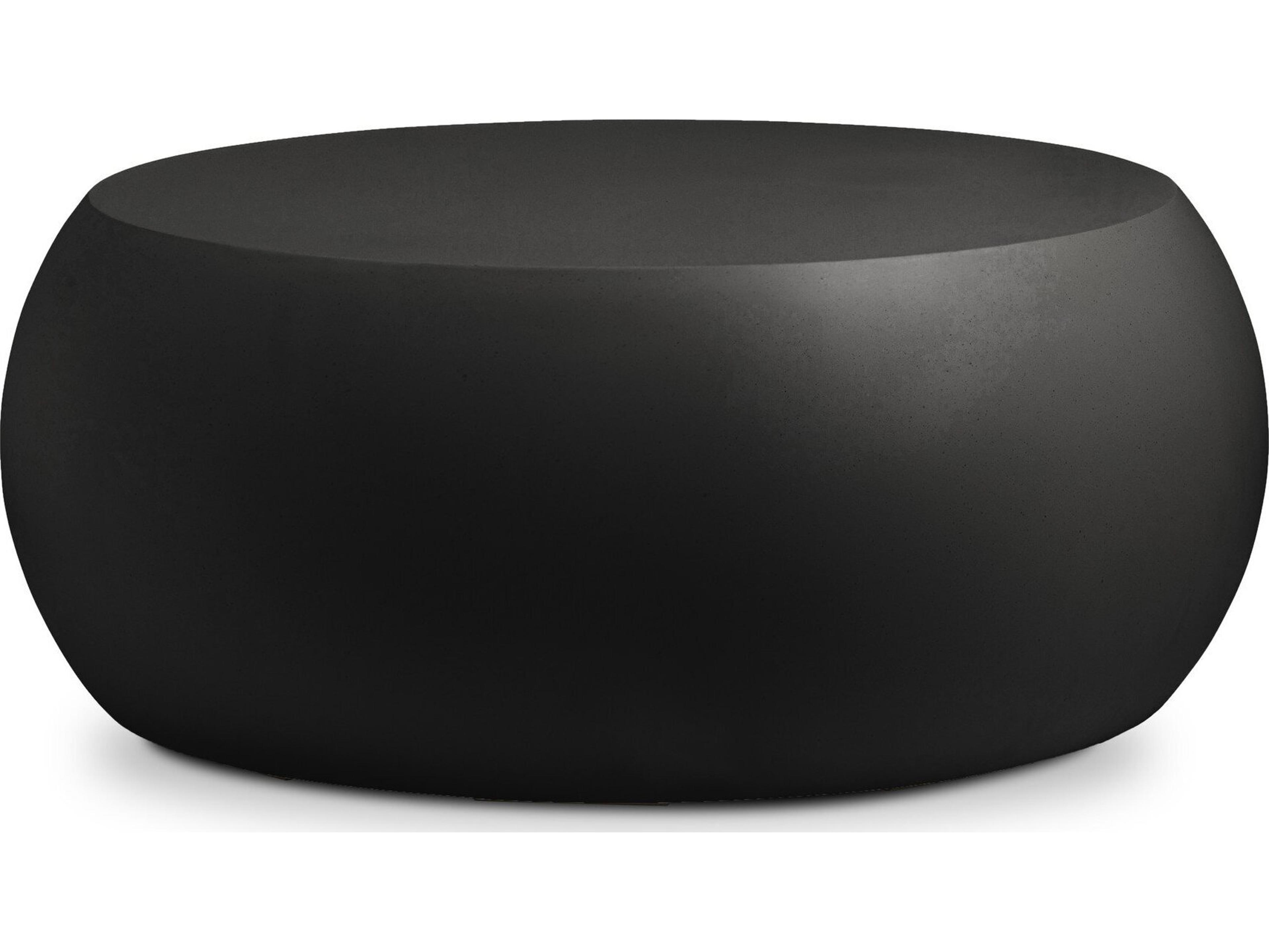Four Hands Outdoor Thayer Black Concrete Round Coffee Table