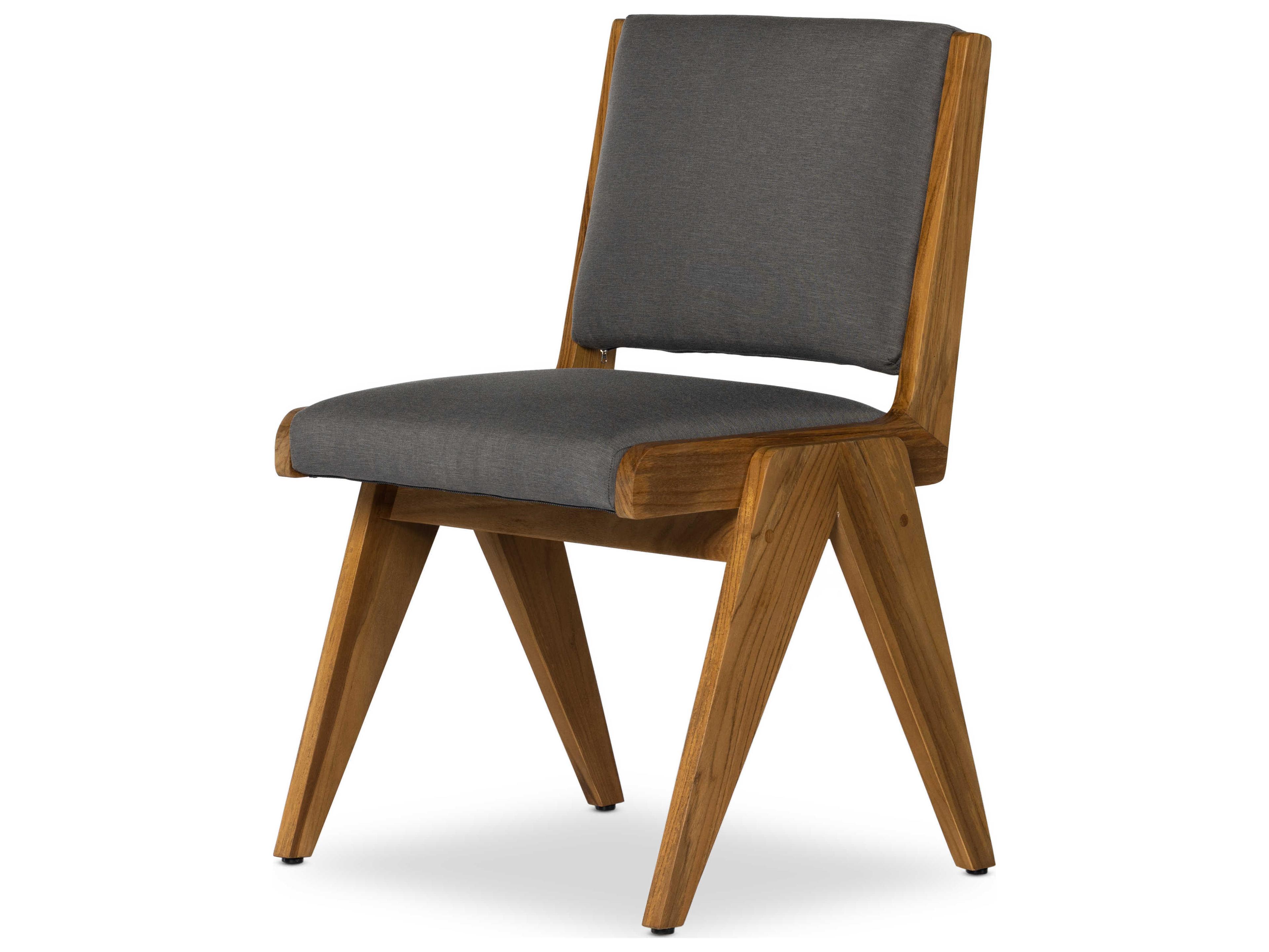 Luxecor Globetrotter Outdoor Charcoal / Natural Teak Side Dining Chair