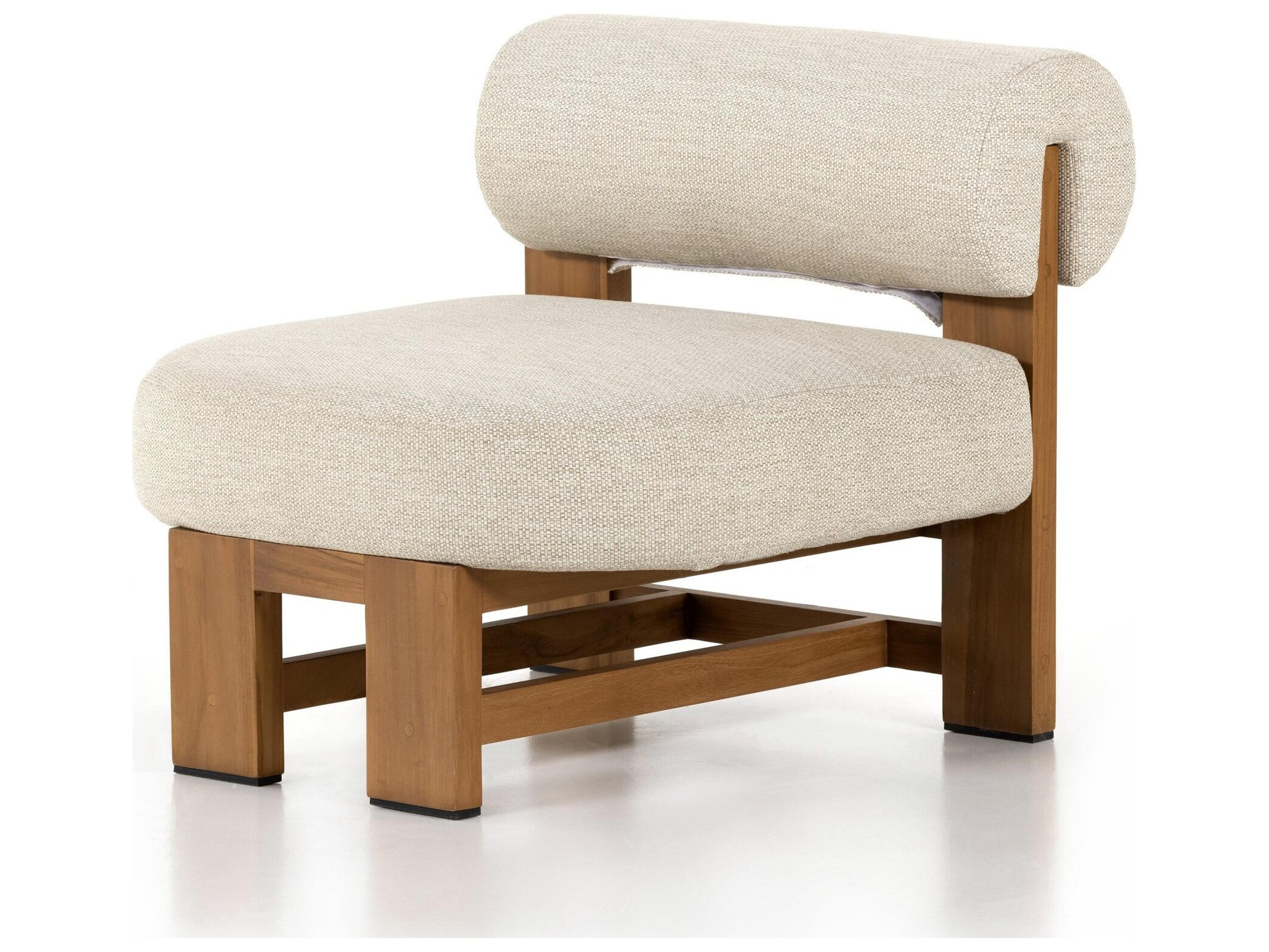 Four Hands Outdoor Solano Faye Sand / Natural Teak Cushion Lounge Chair