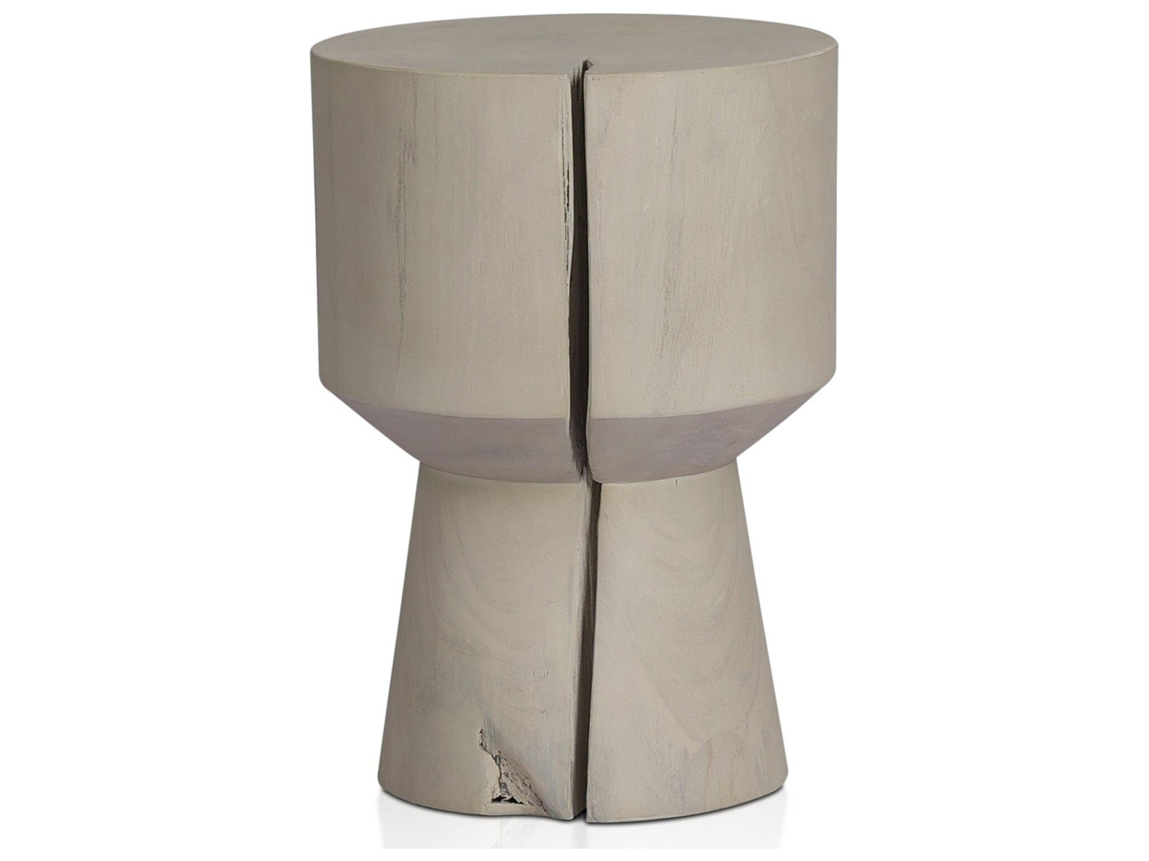 Four Hands Outdoor Grass Roots Teak Round End Table