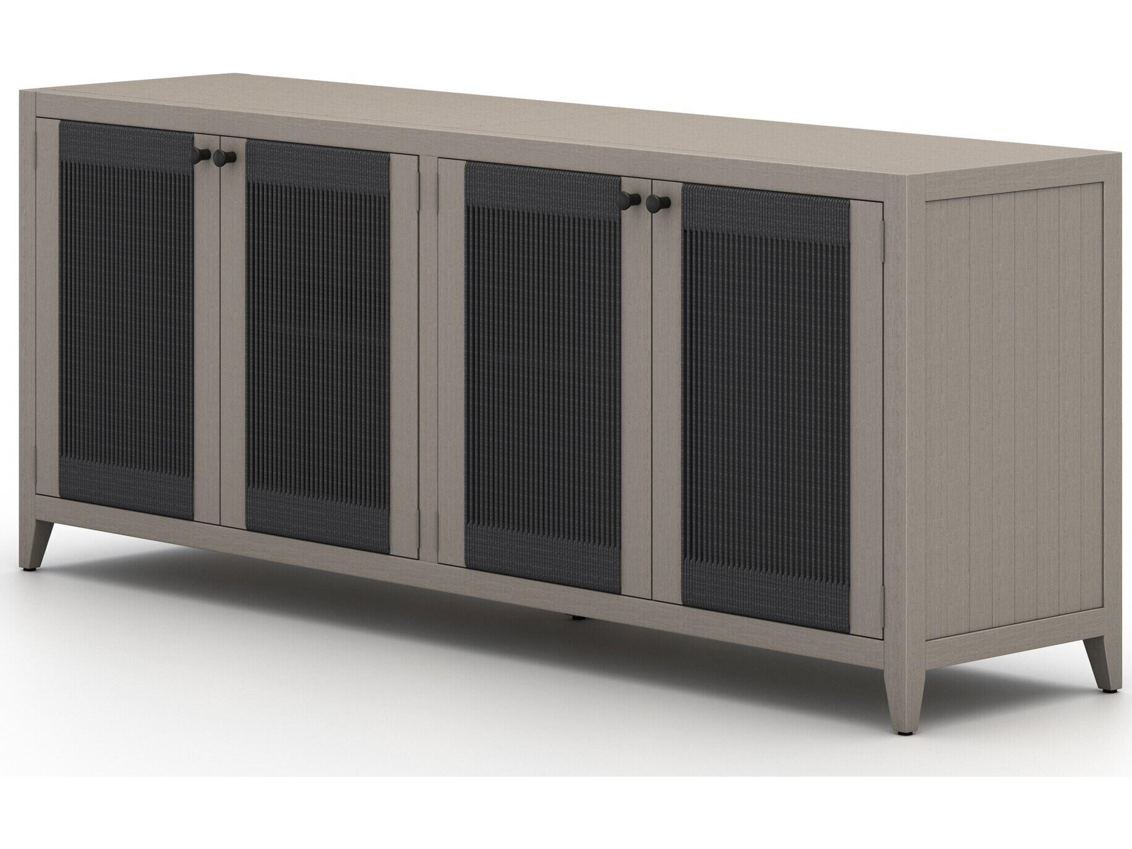 Four Hands Outdoor Solano Weathered Grey Teak / Dark Grey Rope Sideboard