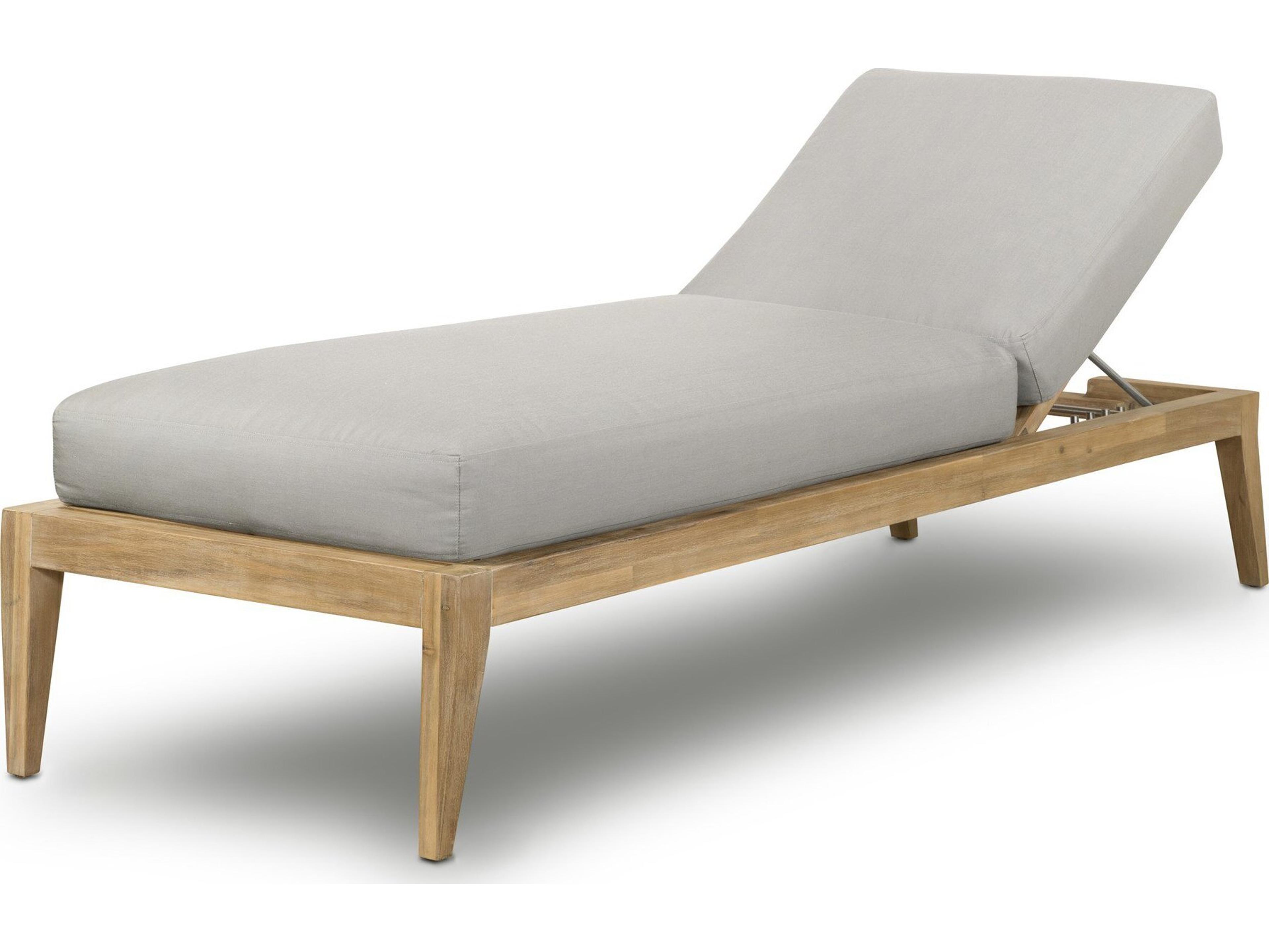 Four Hands Outdoor Belfast Royal Taupe / Natural Acacia Chaise Lounge