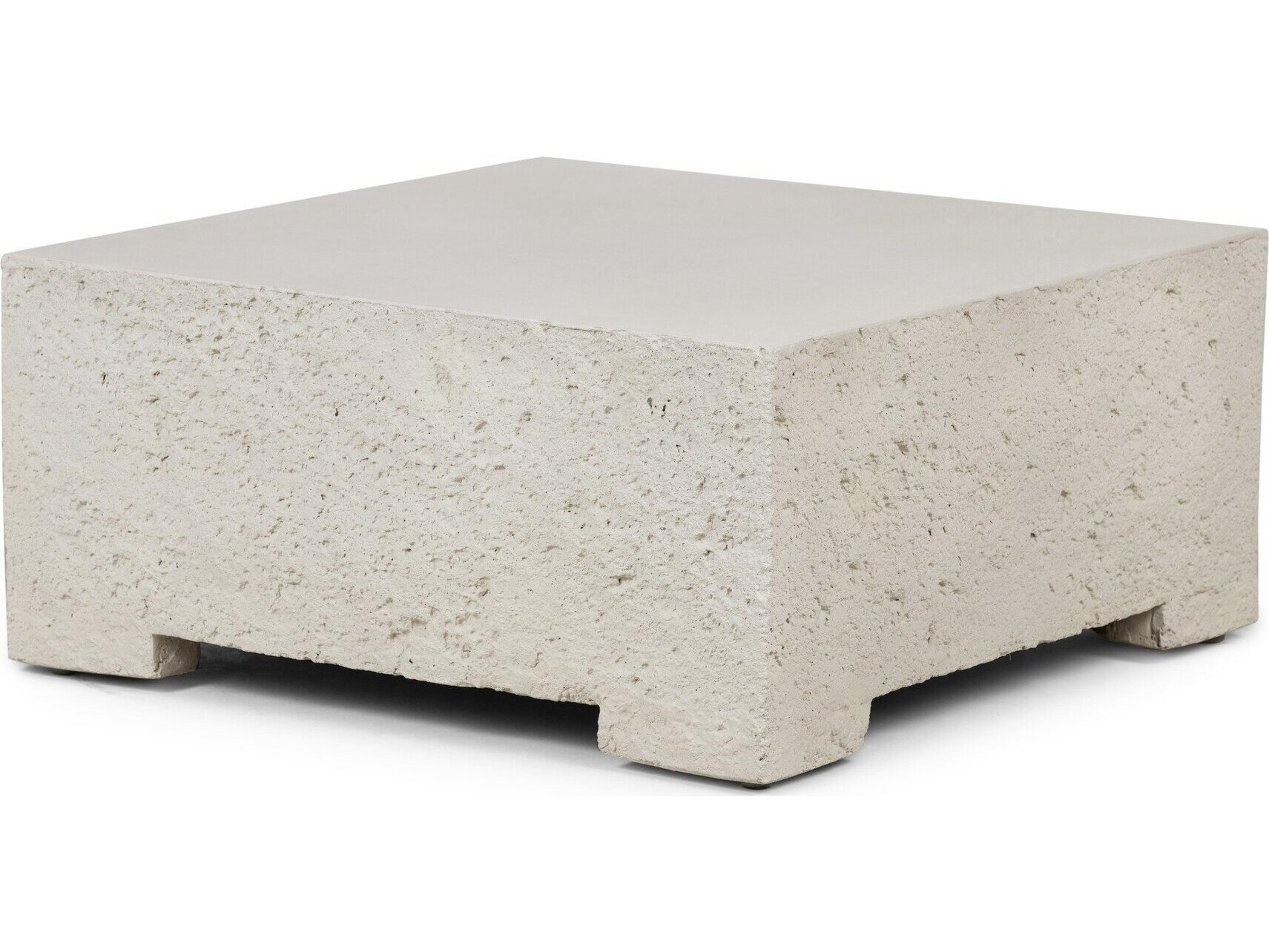 Four Hands Outdoor Constantine Blanc White / Matte White Concrete Square Coffee Table