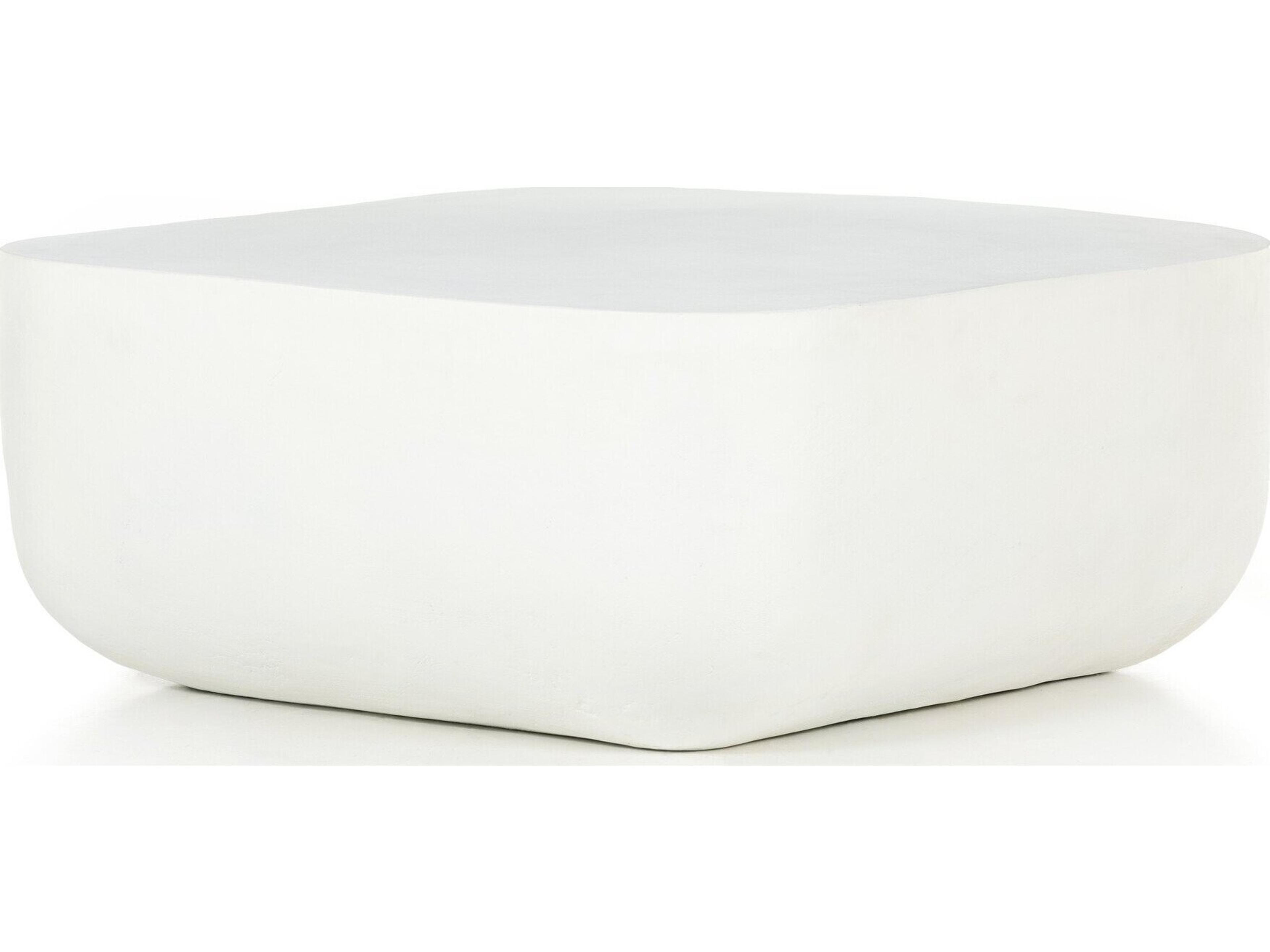 Four Hands Outdoor Marlow Matte White Cast Aluminum Square Coffee Table