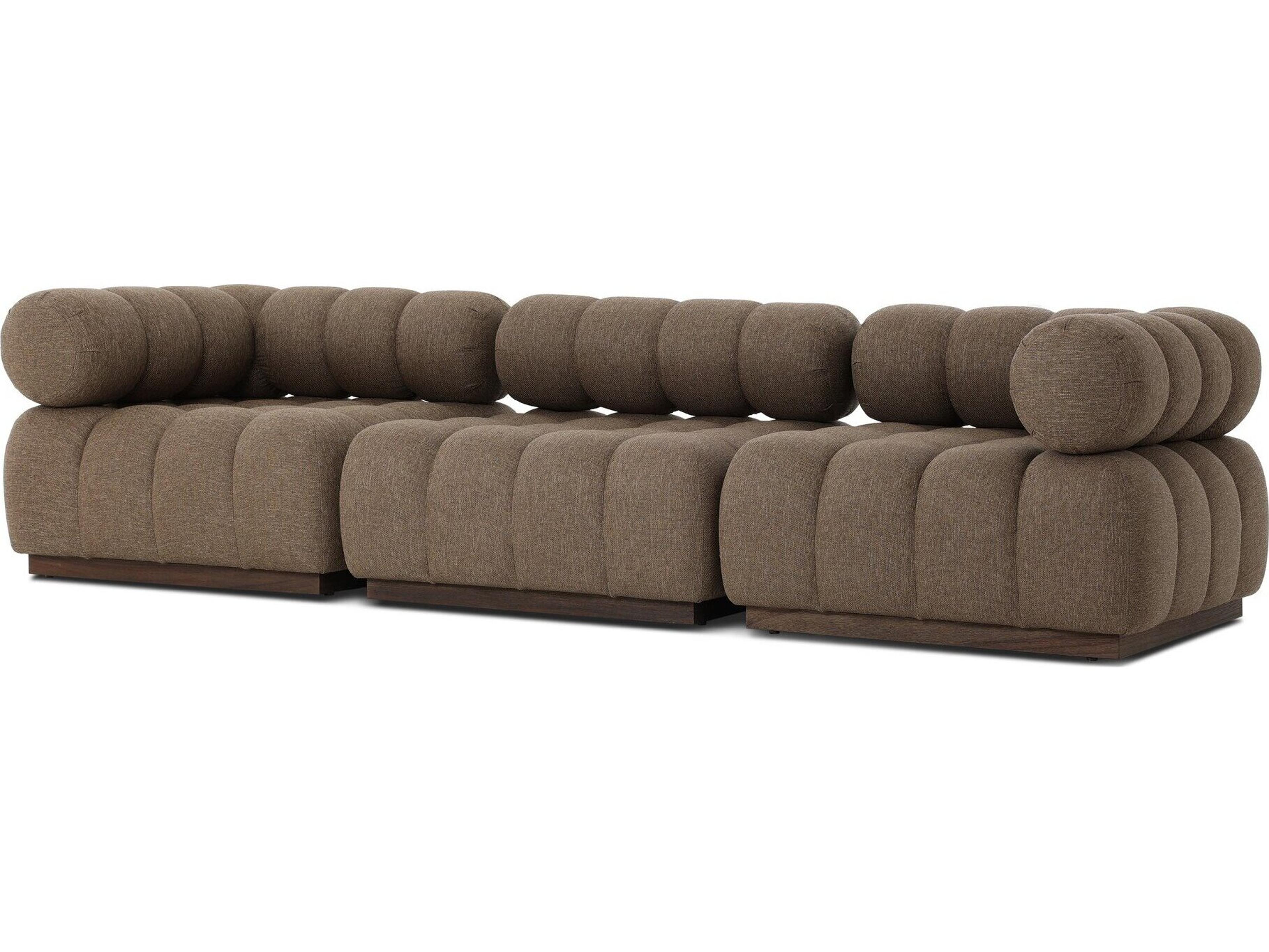 Four Hands Outdoor Solano Ellor Brown Fabric Cushion Sofa