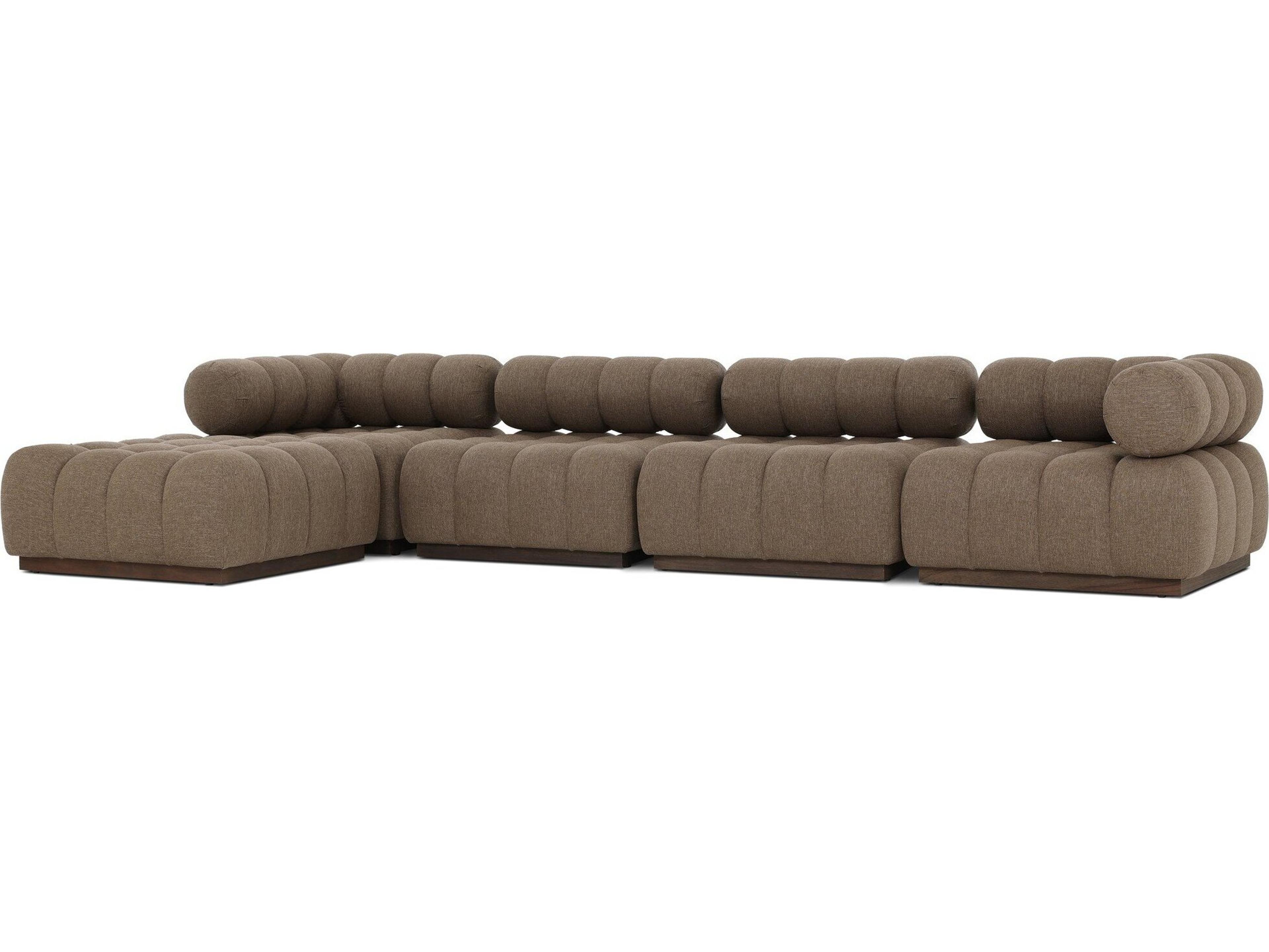 Four Hands Outdoor Solano Ellor Brown Fabric Cushion Sofa