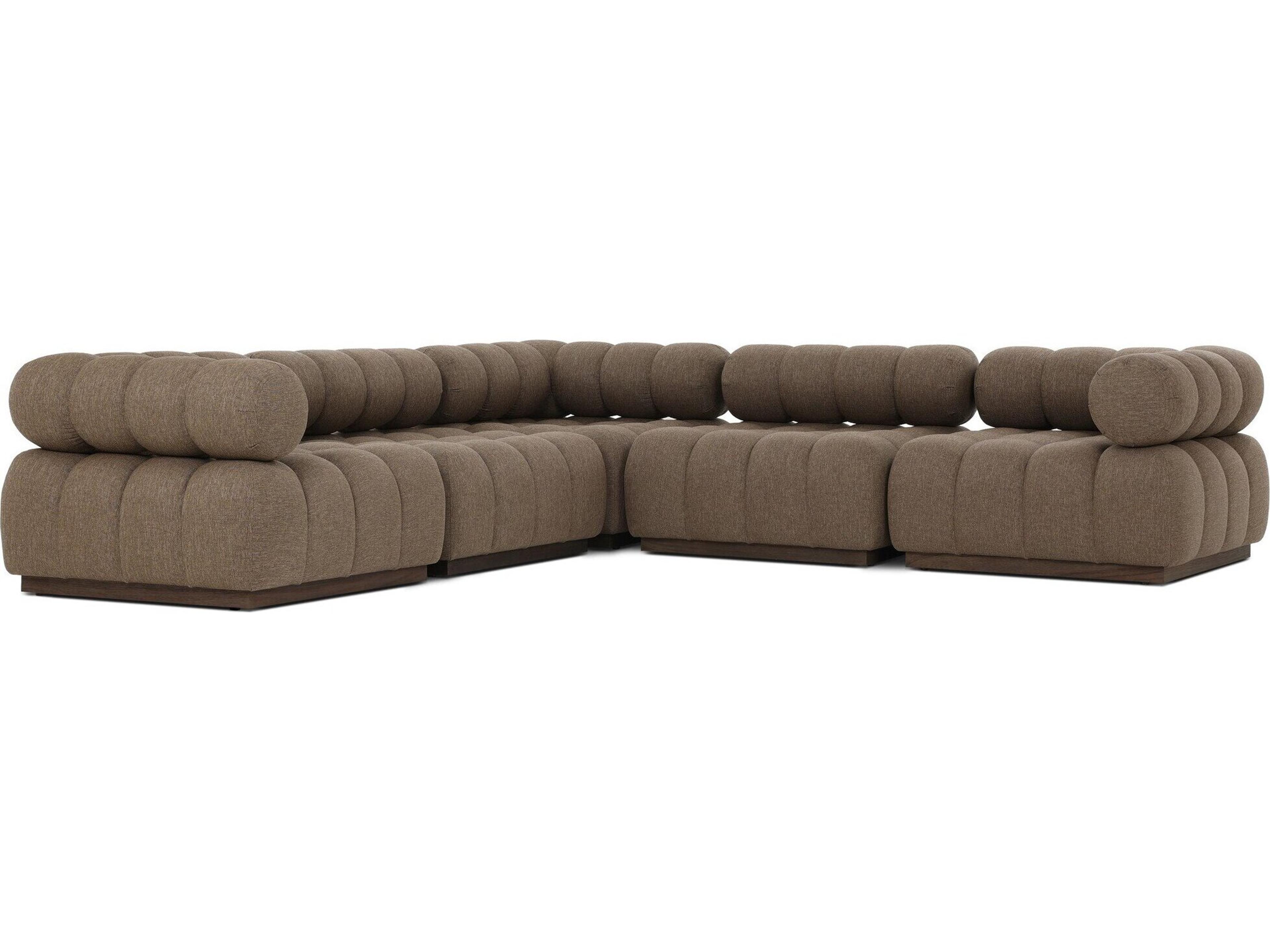 Four Hands Outdoor Solano Ellor Brown Fabric Cushion Sofa