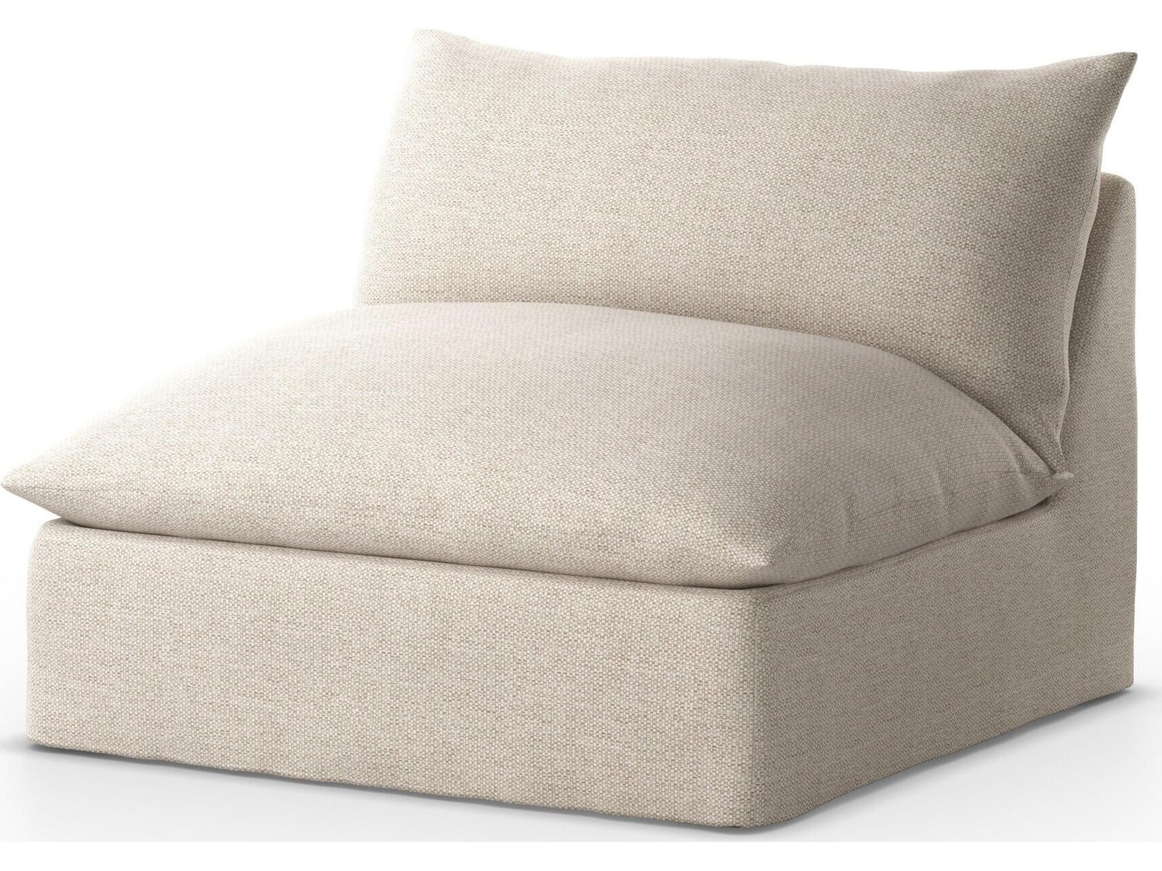 Four Hands Outdoor Solano Grant Fabric Cushion Swivel Lounge Chair in Faye Sand