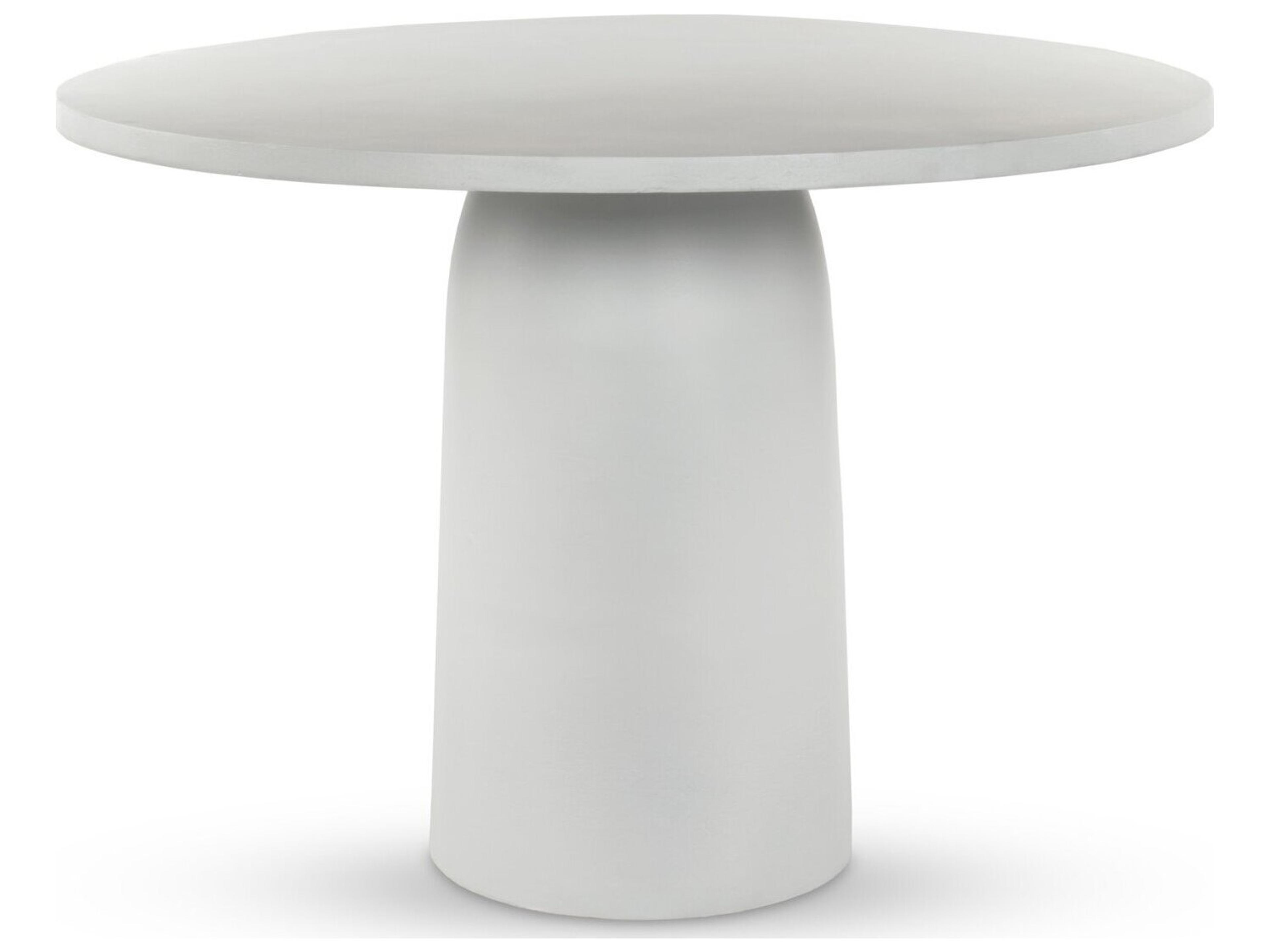 Four Hands Outdoor Marlow Basil Matte White Aluminum 42" Round Dining Table