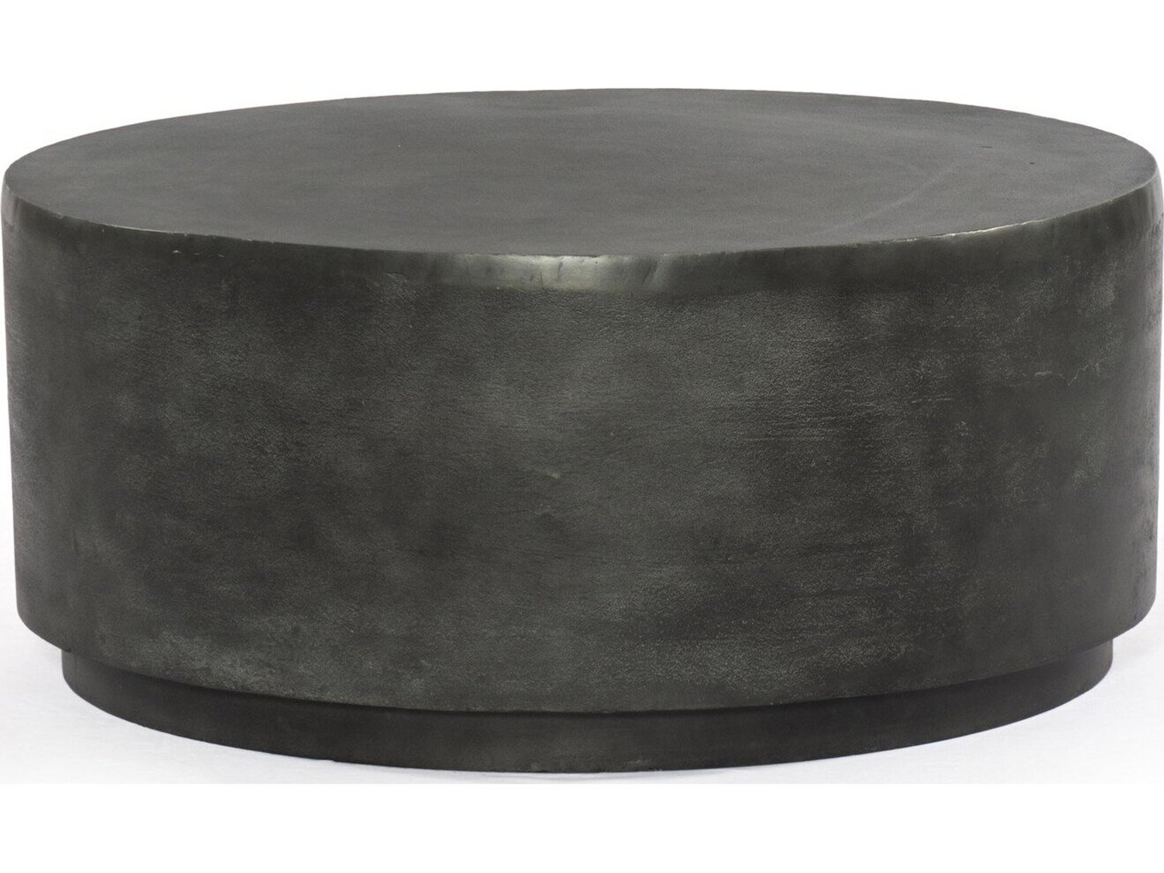 Four Hands Outdoor Marlow Javi Aged Grey Aluminum 35.5" Round Coffee Table