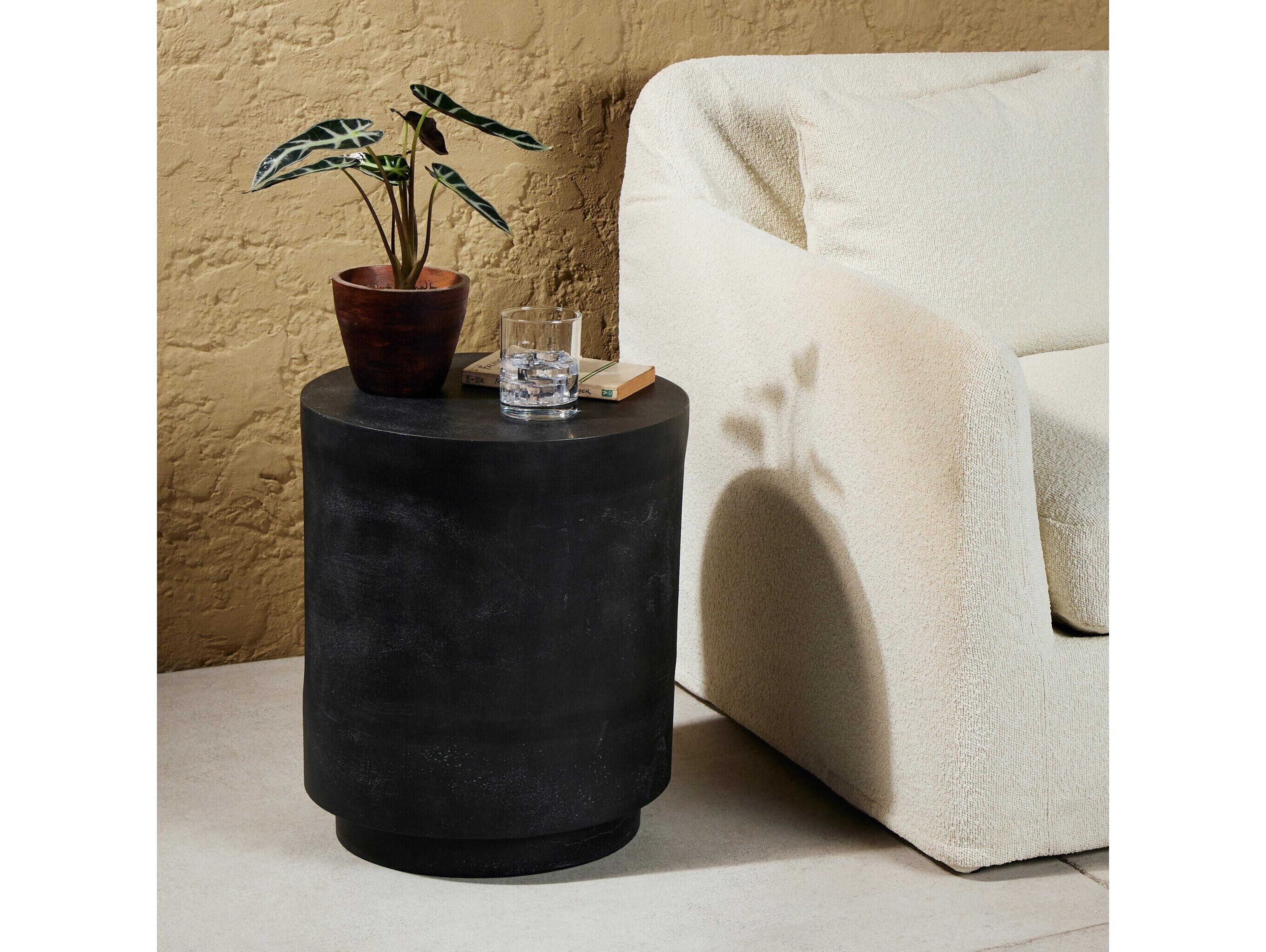 Four Hands Outdoor Marlow Javi Aged Grey Aluminum 15.57" Round End Table