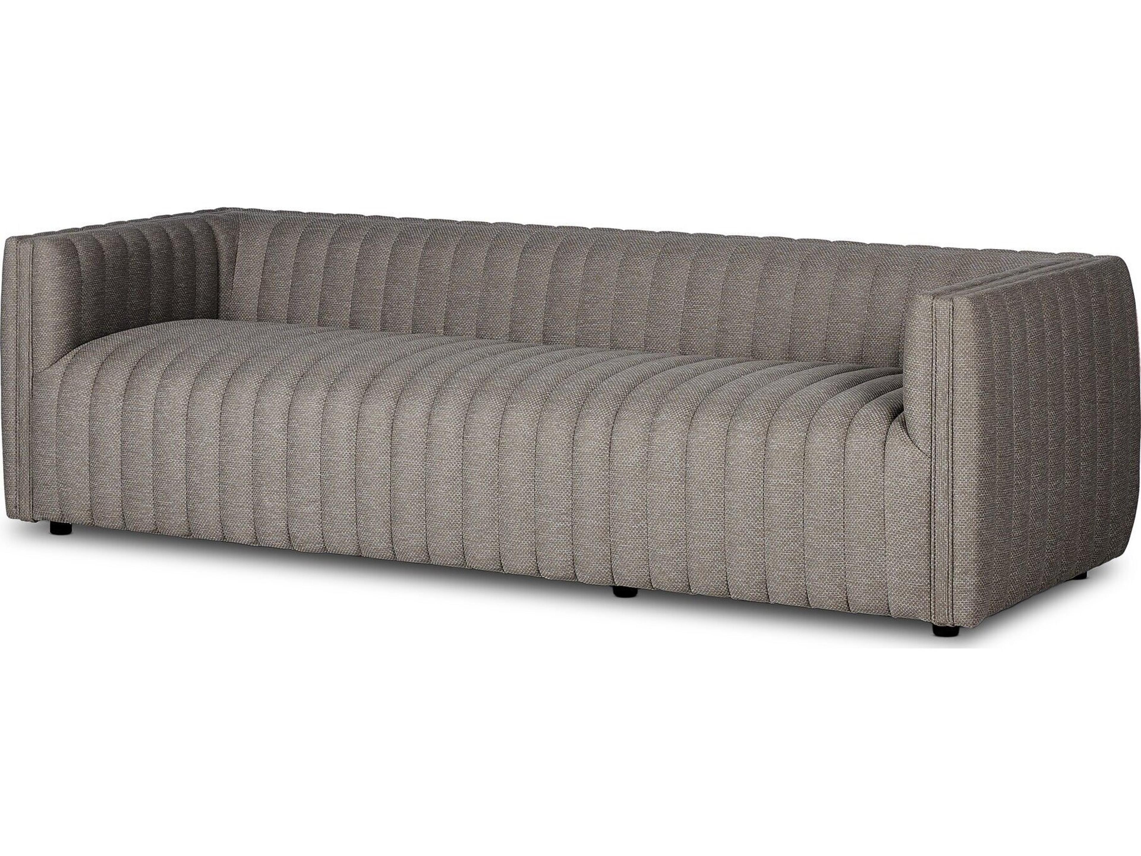 Four Hands Outdoor Solano Augustine Fabric Cushion 97" Sofa in Casa Grey