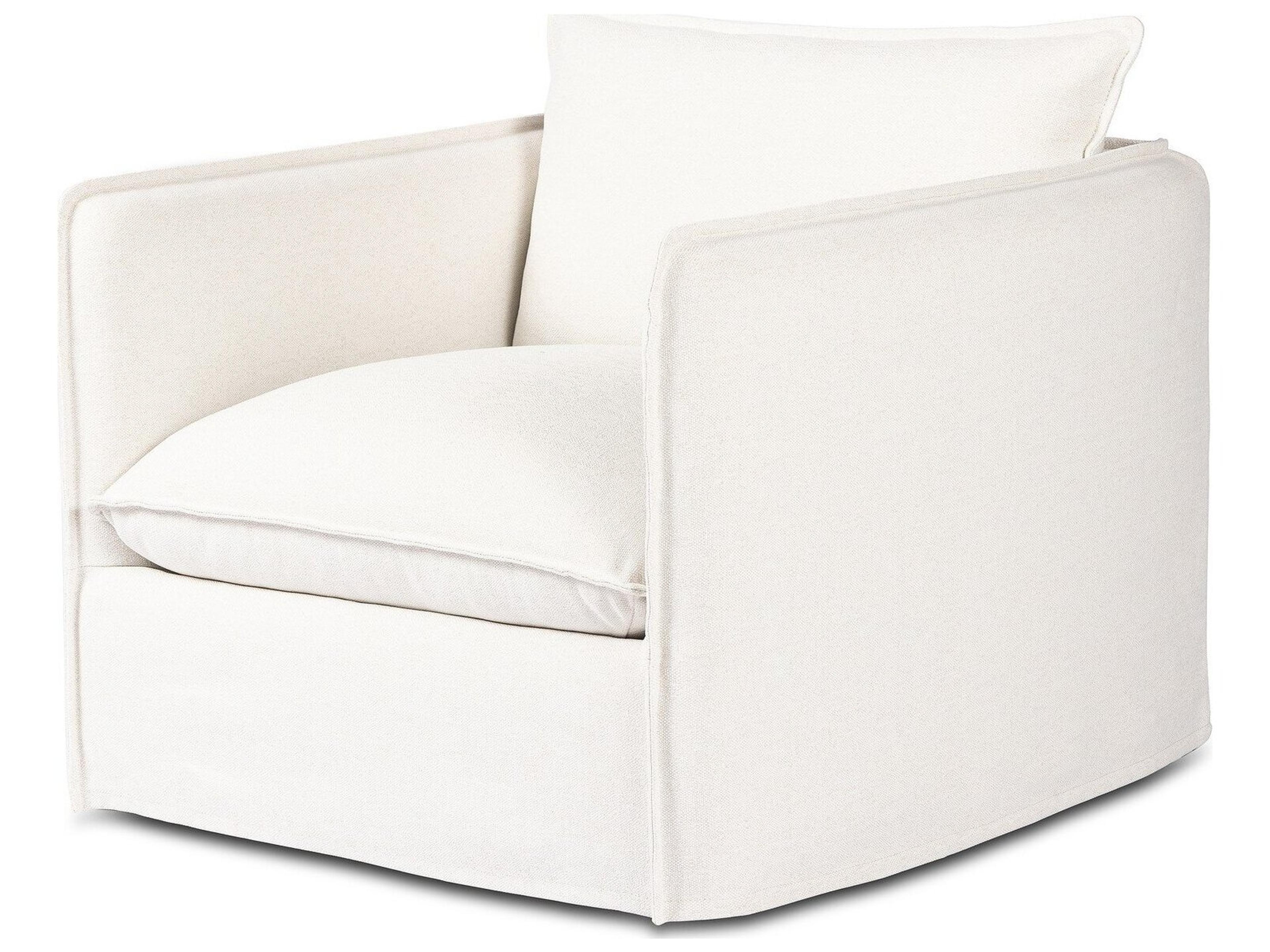 Four Hands Outdoor Westgate Andre Polypropylene Cushion Swivel Lounge Chair in Alessi Linen