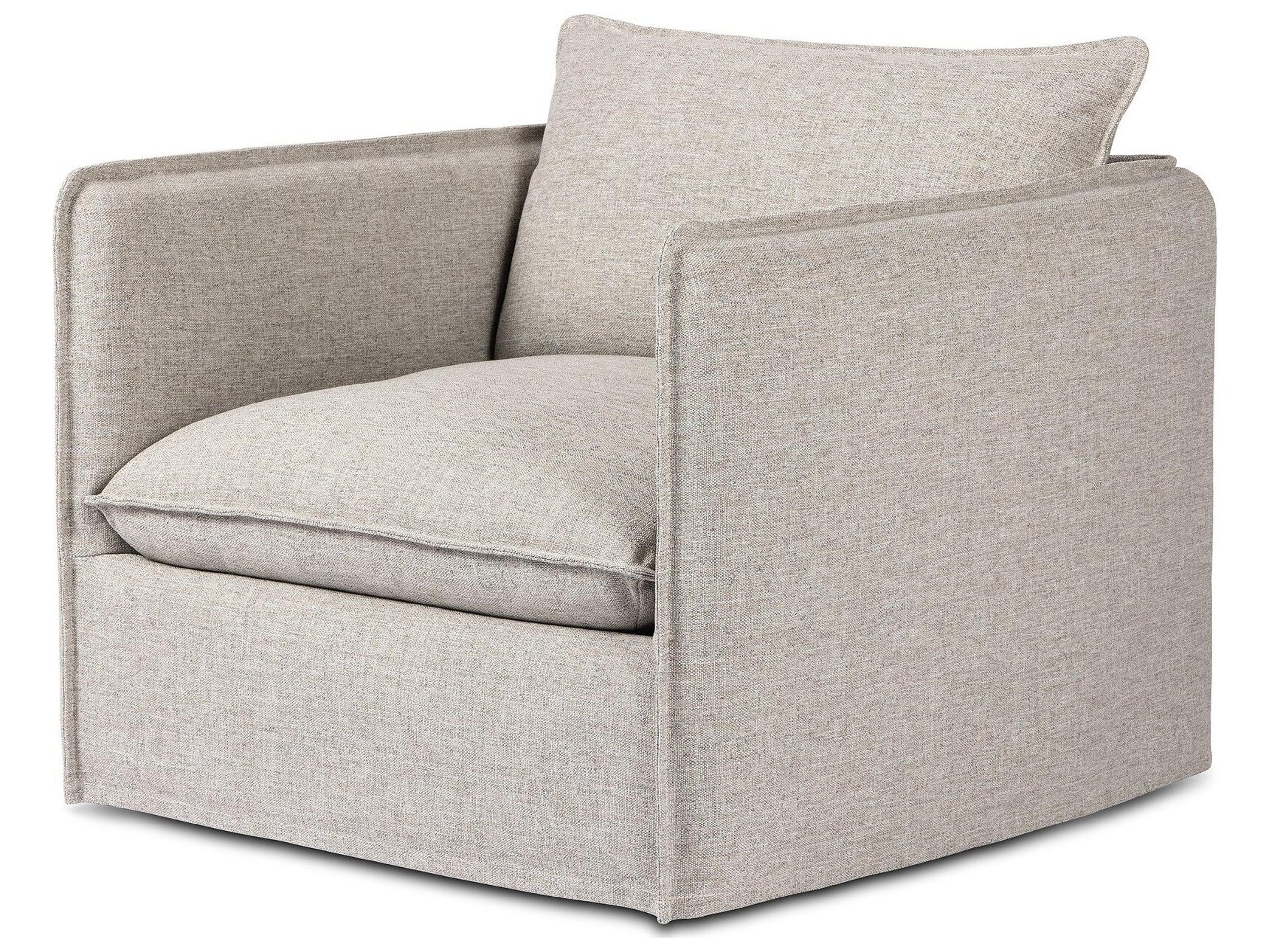 Four Hands Outdoor Westgate Andre Polypropylene Cushion Swivel  Lounge Chair in Alessi Slate