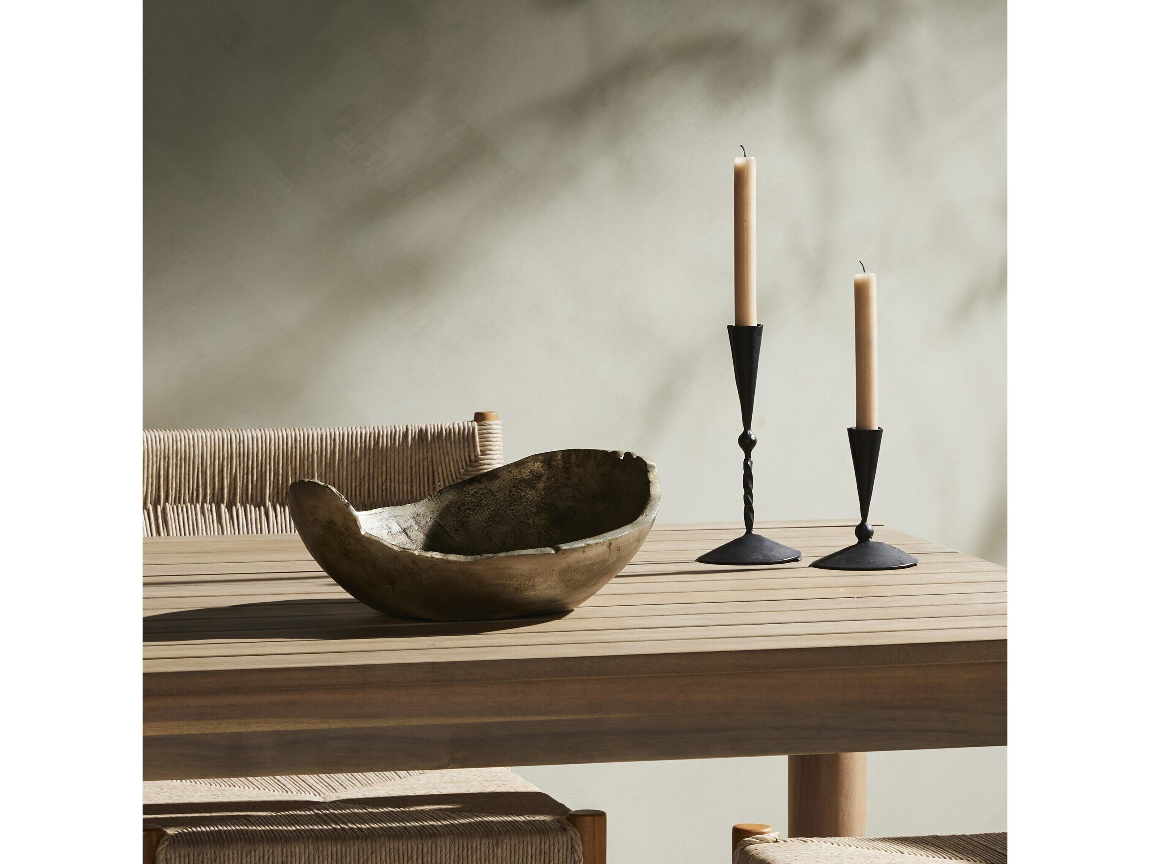 Luxecor Globetrotter Outdoor 14'' Rustic Cast Aluminum Decorative Bowl