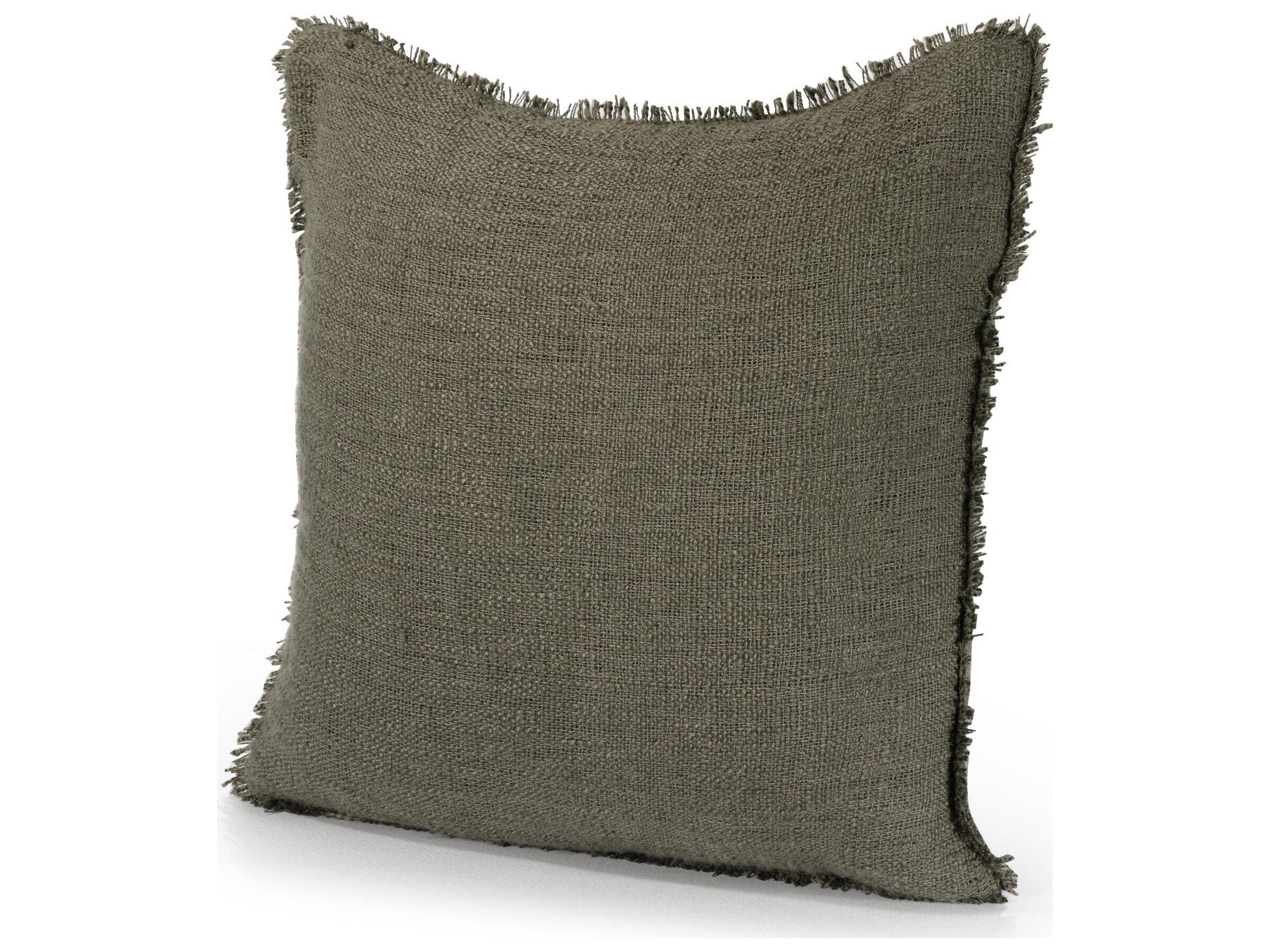 Four Hands Outdoor Willow Textured Olive Pillow