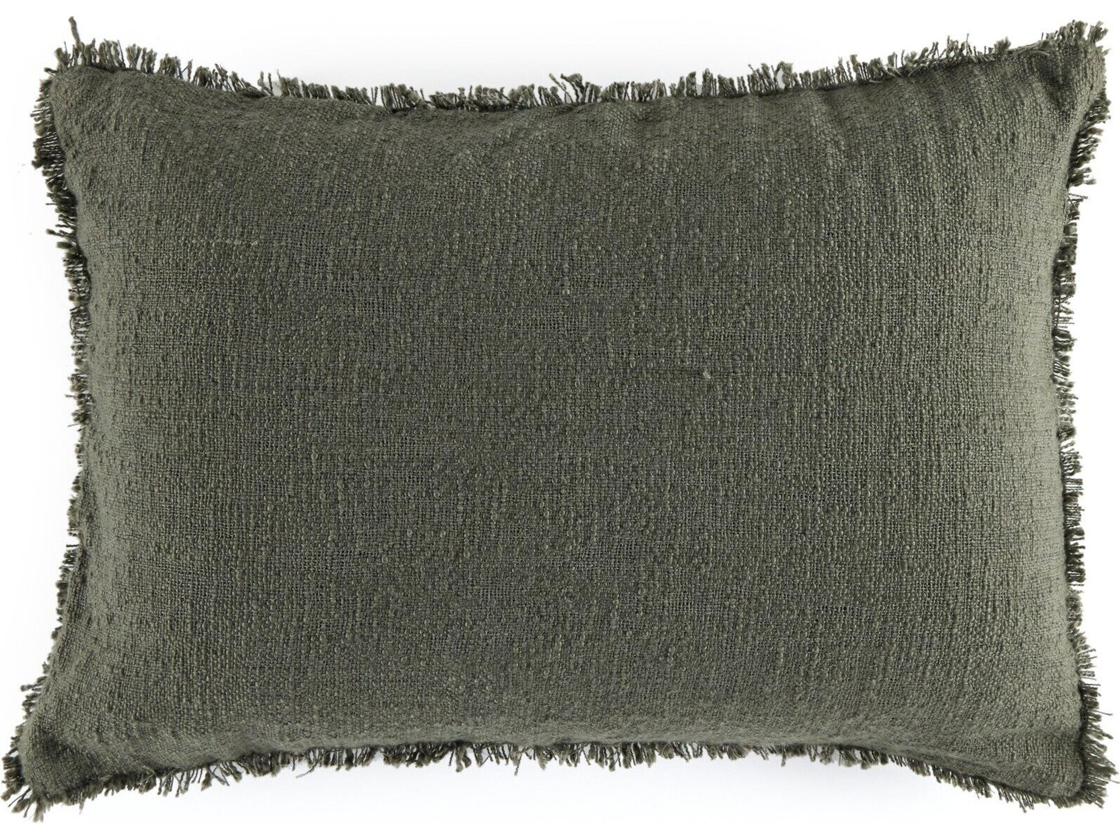Four Hands Outdoor Willow Textured Olive Pillow