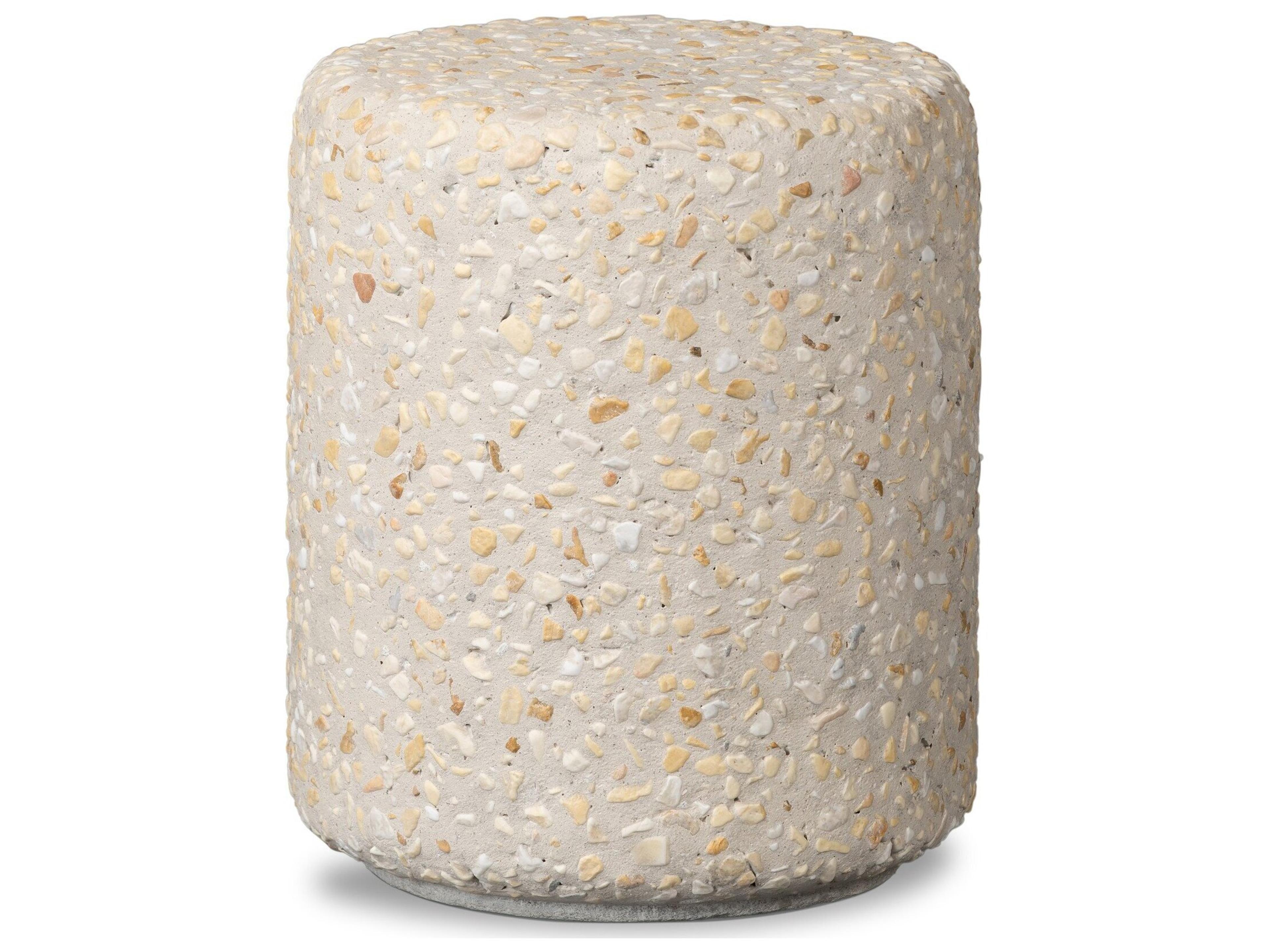 Four Hands Outdoor Constantine Orlan Pure Terrazzo Faux Stone Round End Table