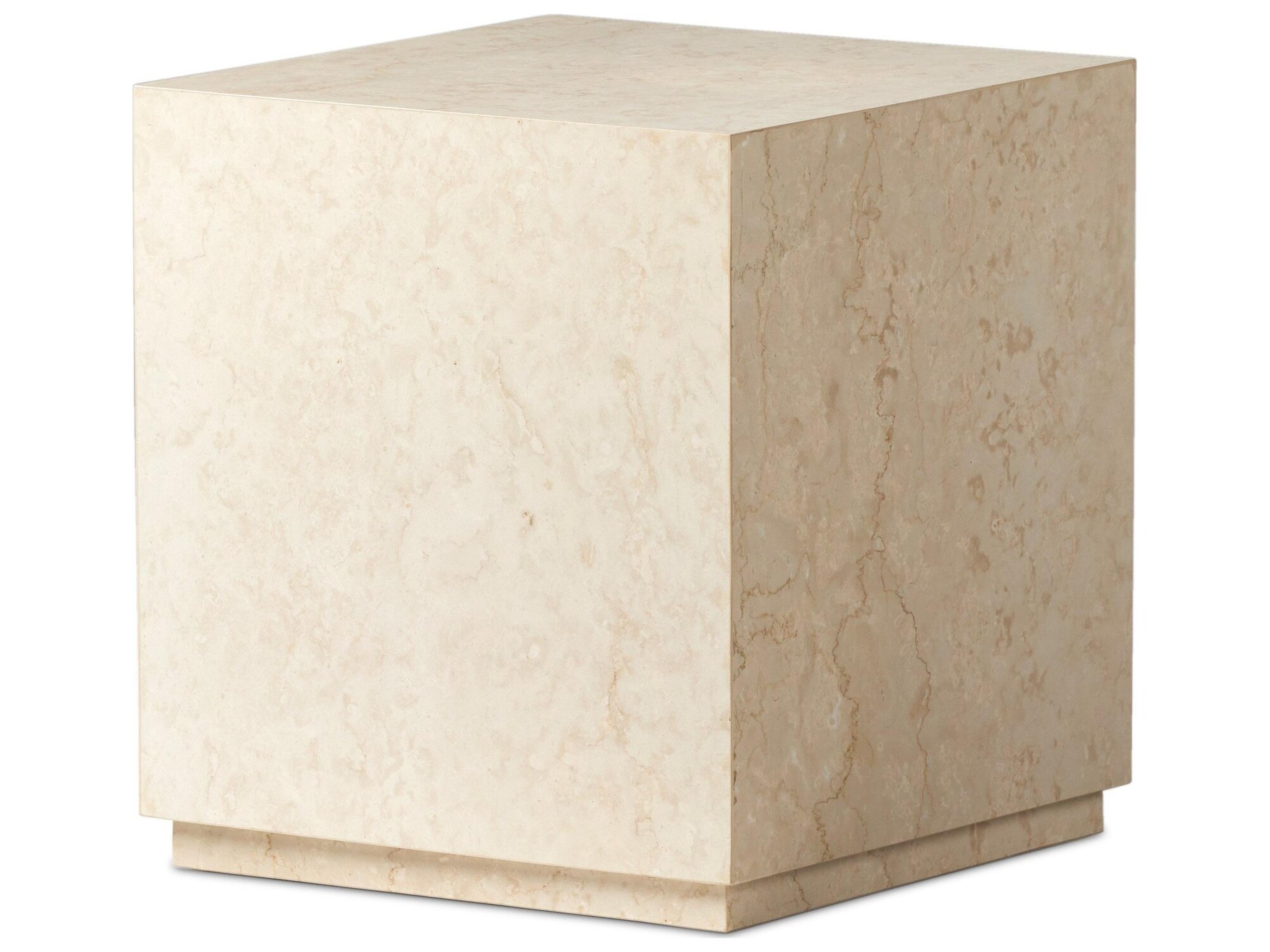 Four Hands Outdoor Rockwell Oakland Cream Marble 20" Square End Table