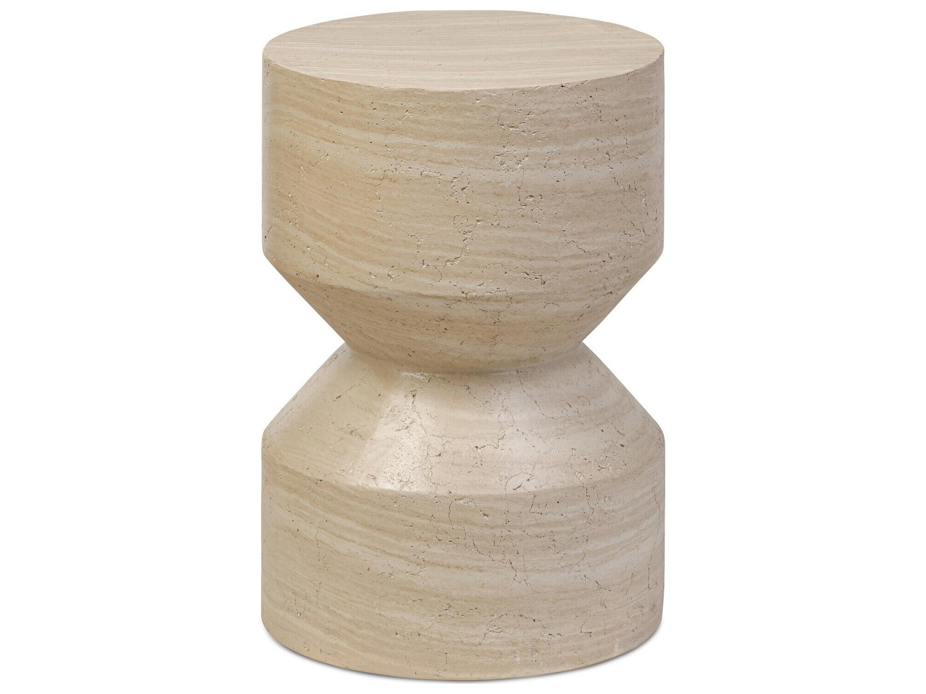 Four Hands Outdoor Chandler Sand Striae  Concrete Round End Table