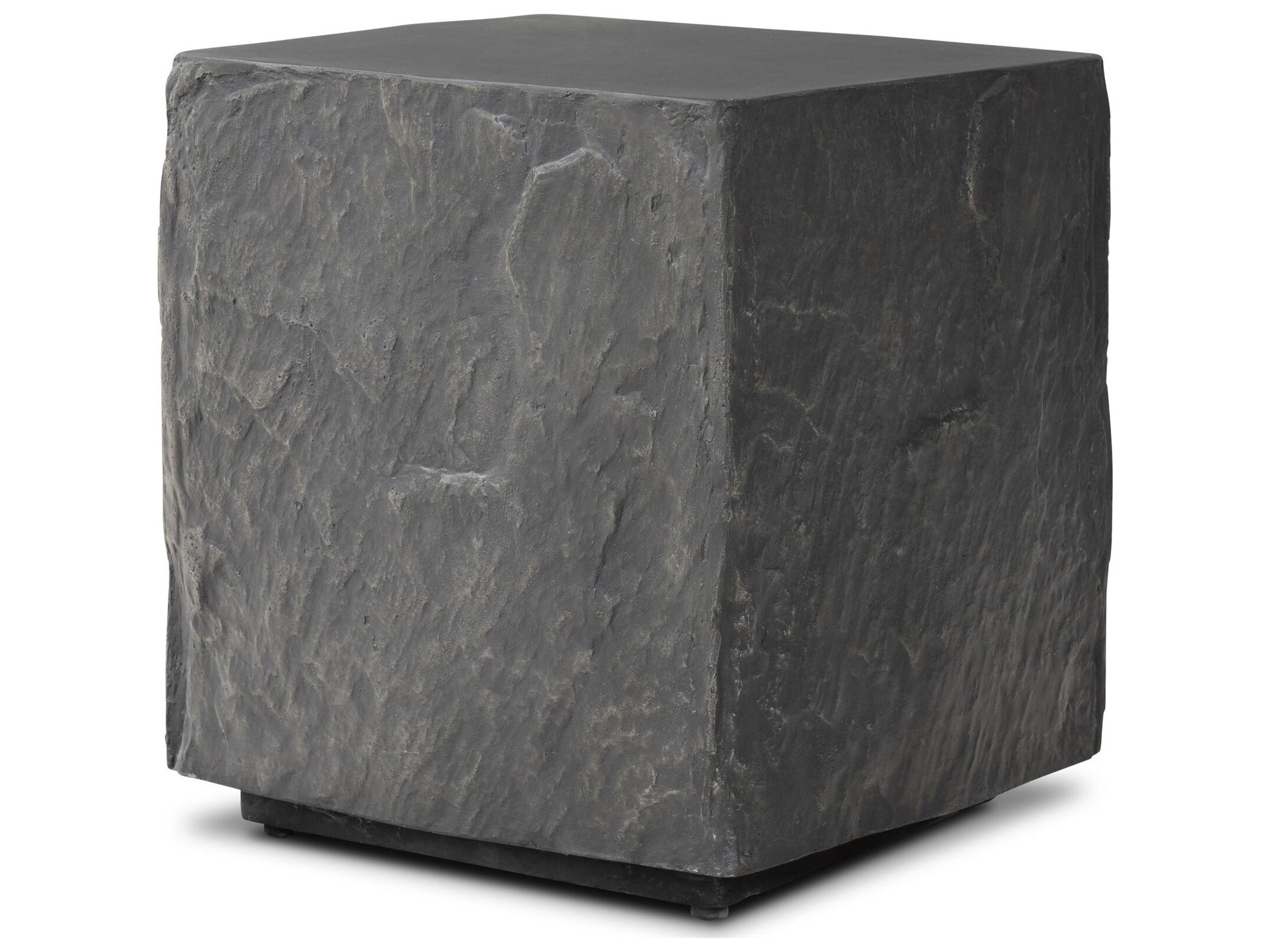 Four Hands Outdoor Chandler Smooth Black Concrete Square End Table