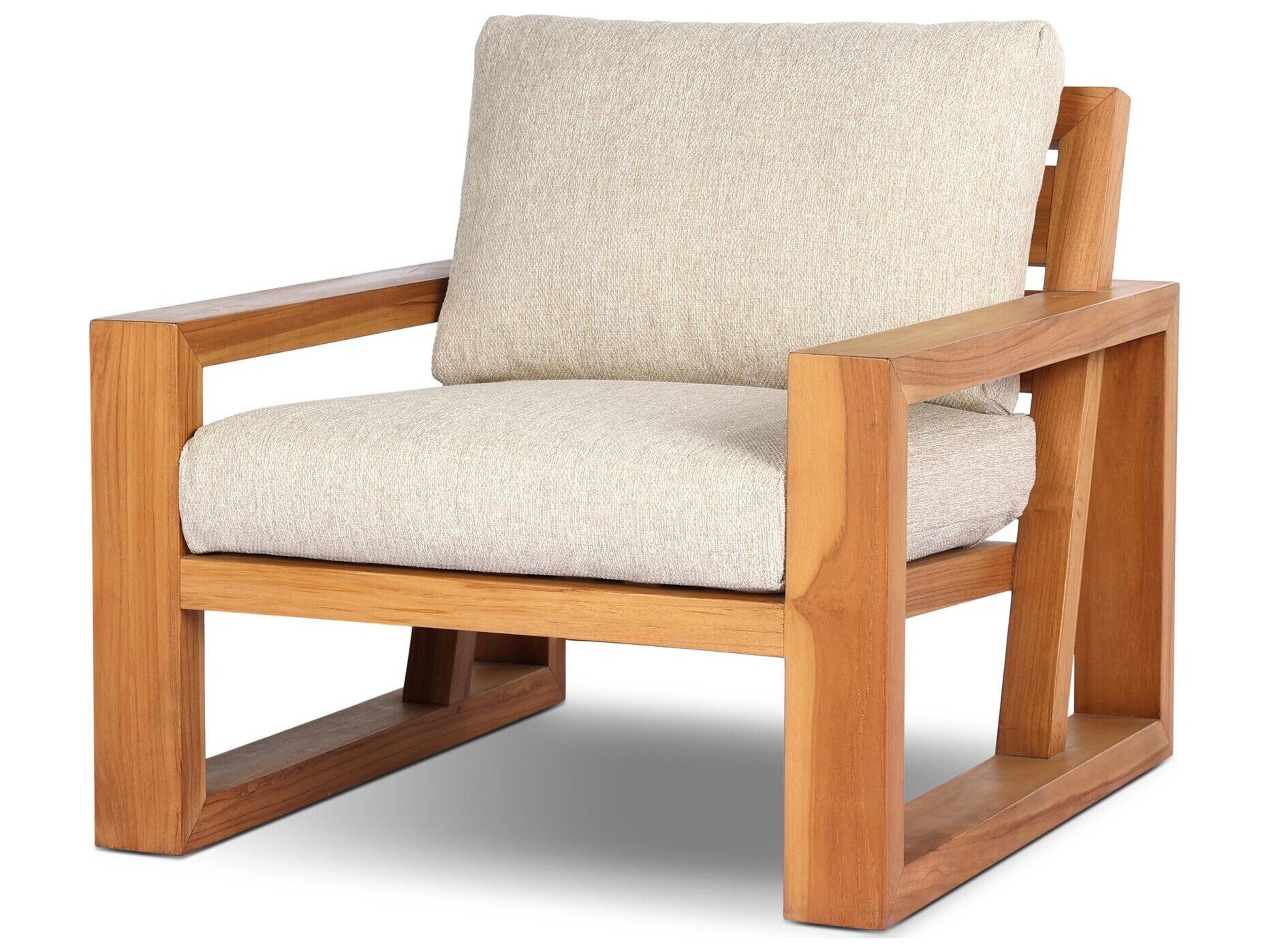 Four Hands Outdoor Barrington Burgos Teak Cushion Lounge Chair