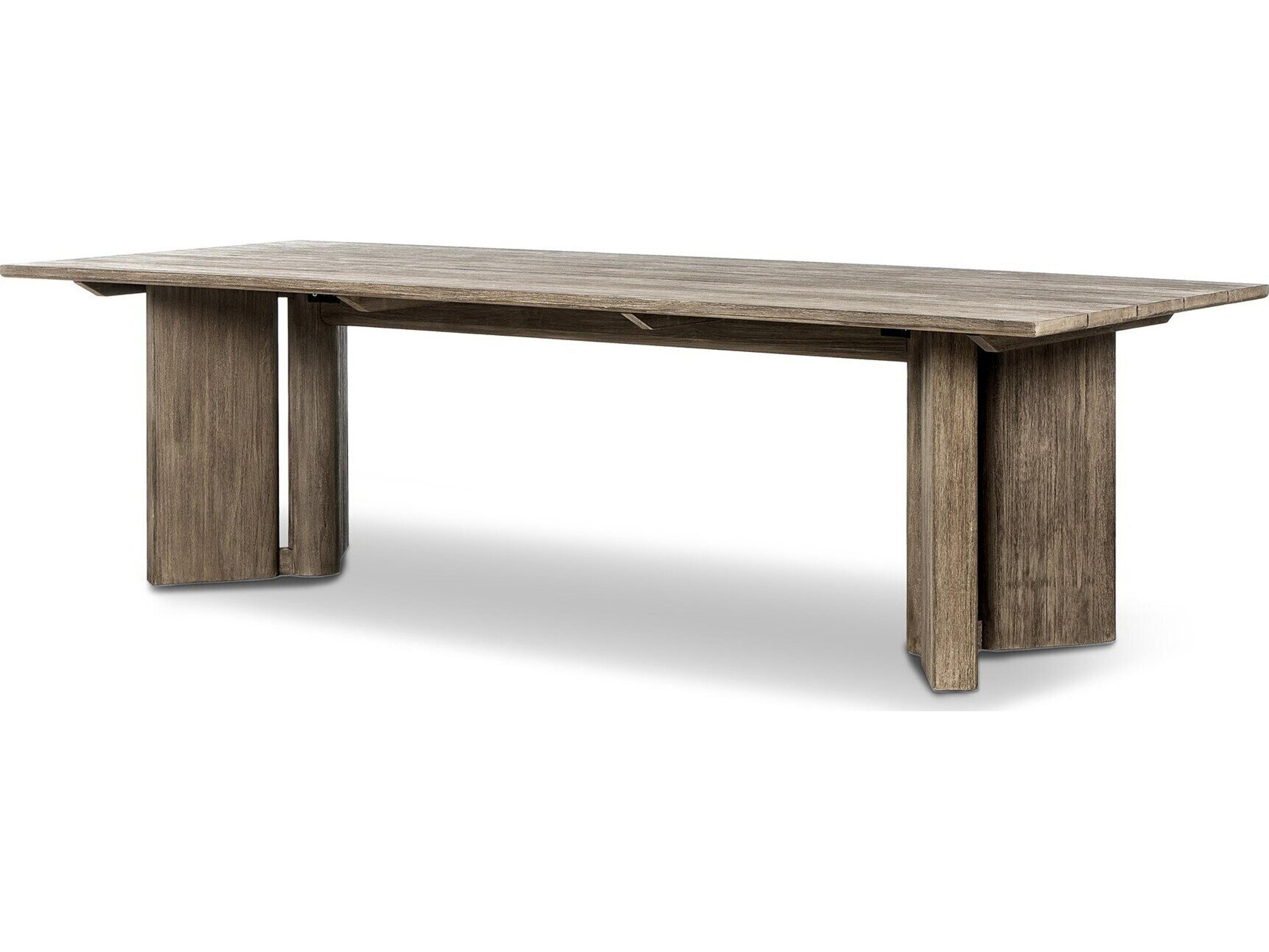 Four Hands Outdoor Duvall Huxley Smoke Grey Teak Rectangular Dining Table